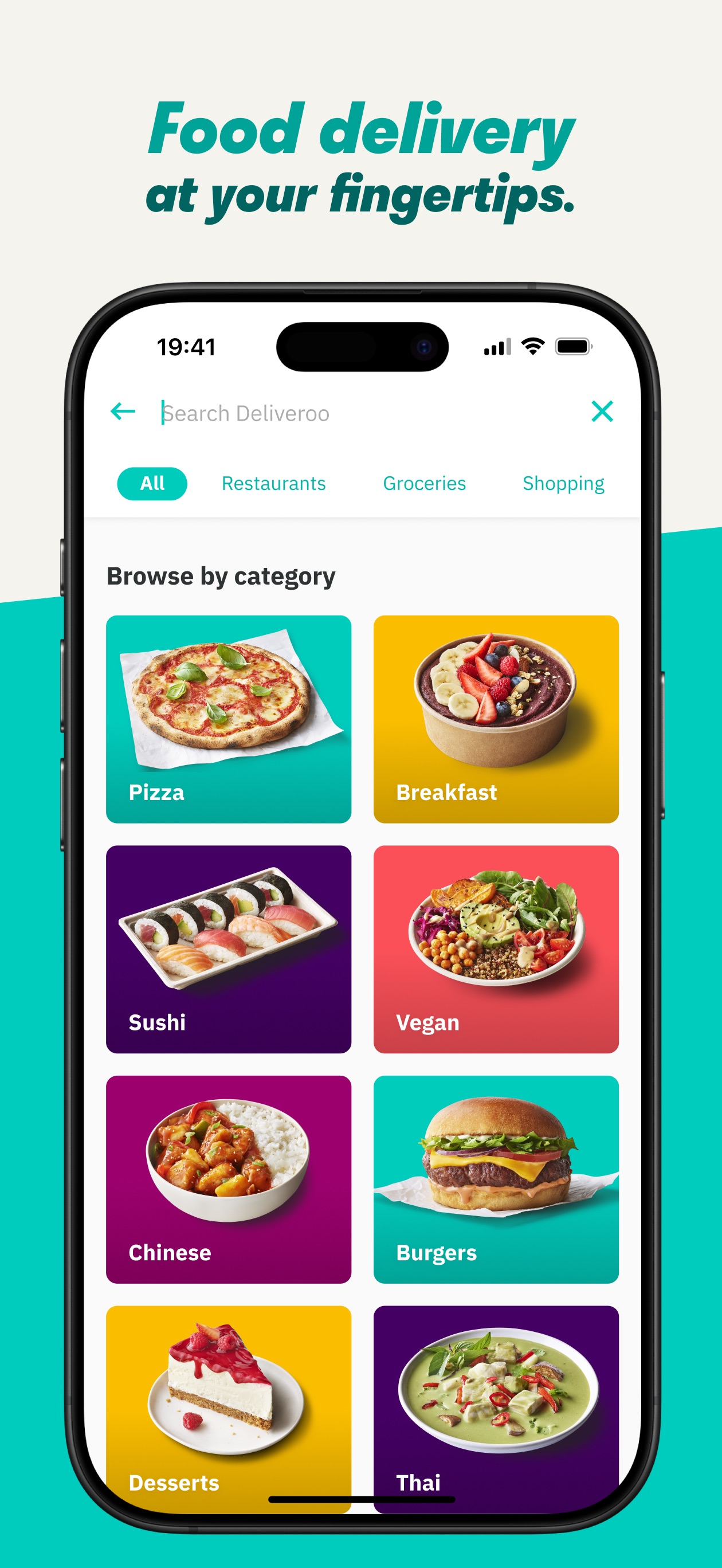 Deliveroo App Store screenshot: Food delivery at your fingertips.