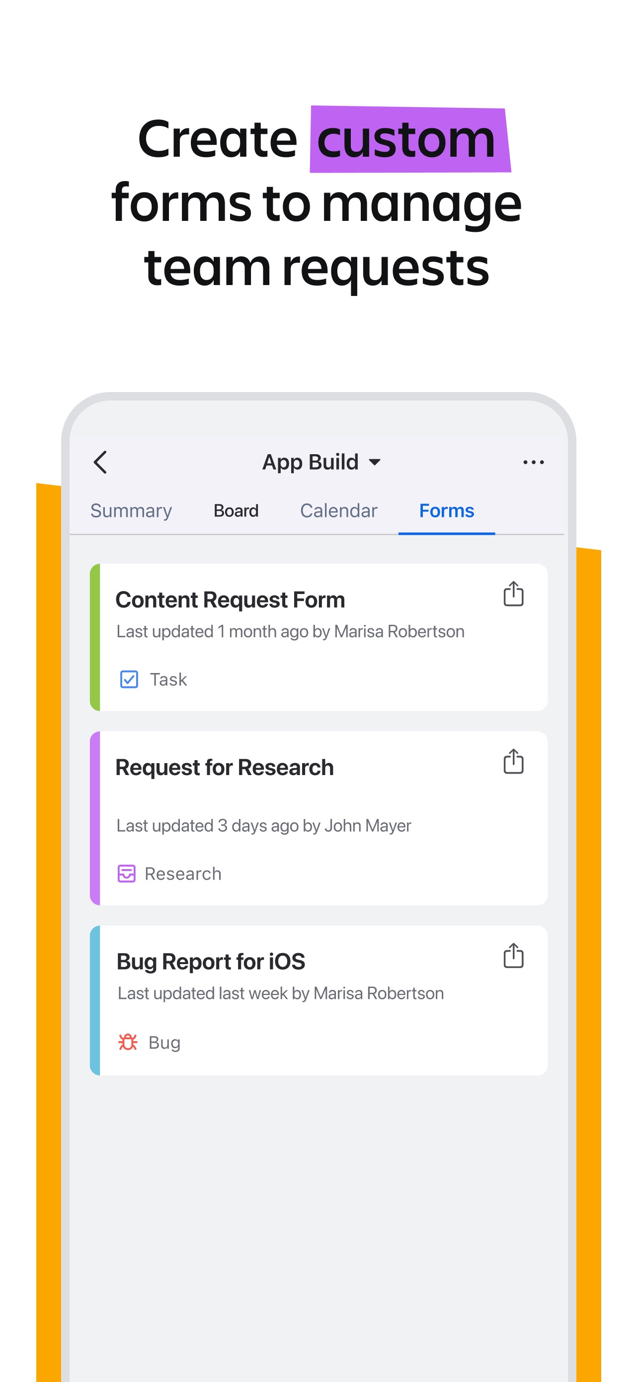 Jira Cloud App Store screenshot 5: Create custom forms to manage team requests