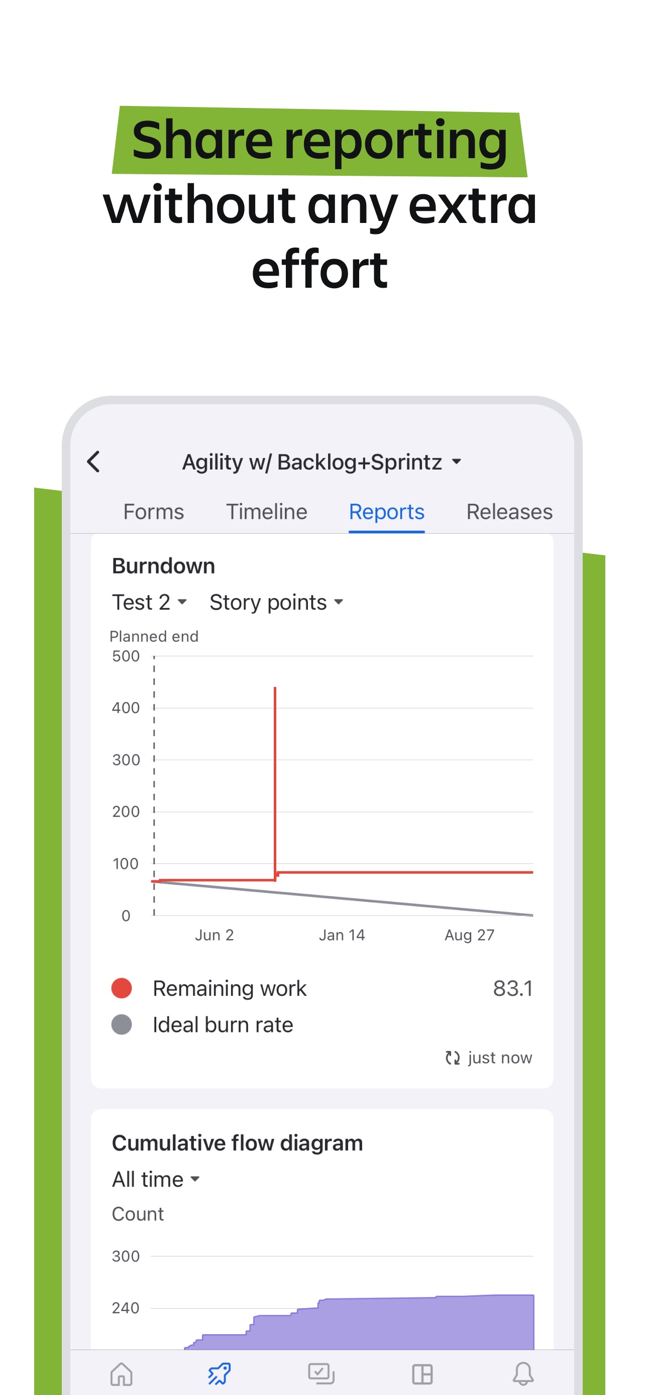 Jira Cloud App Store screenshot 8: Share reporting without any extra effort