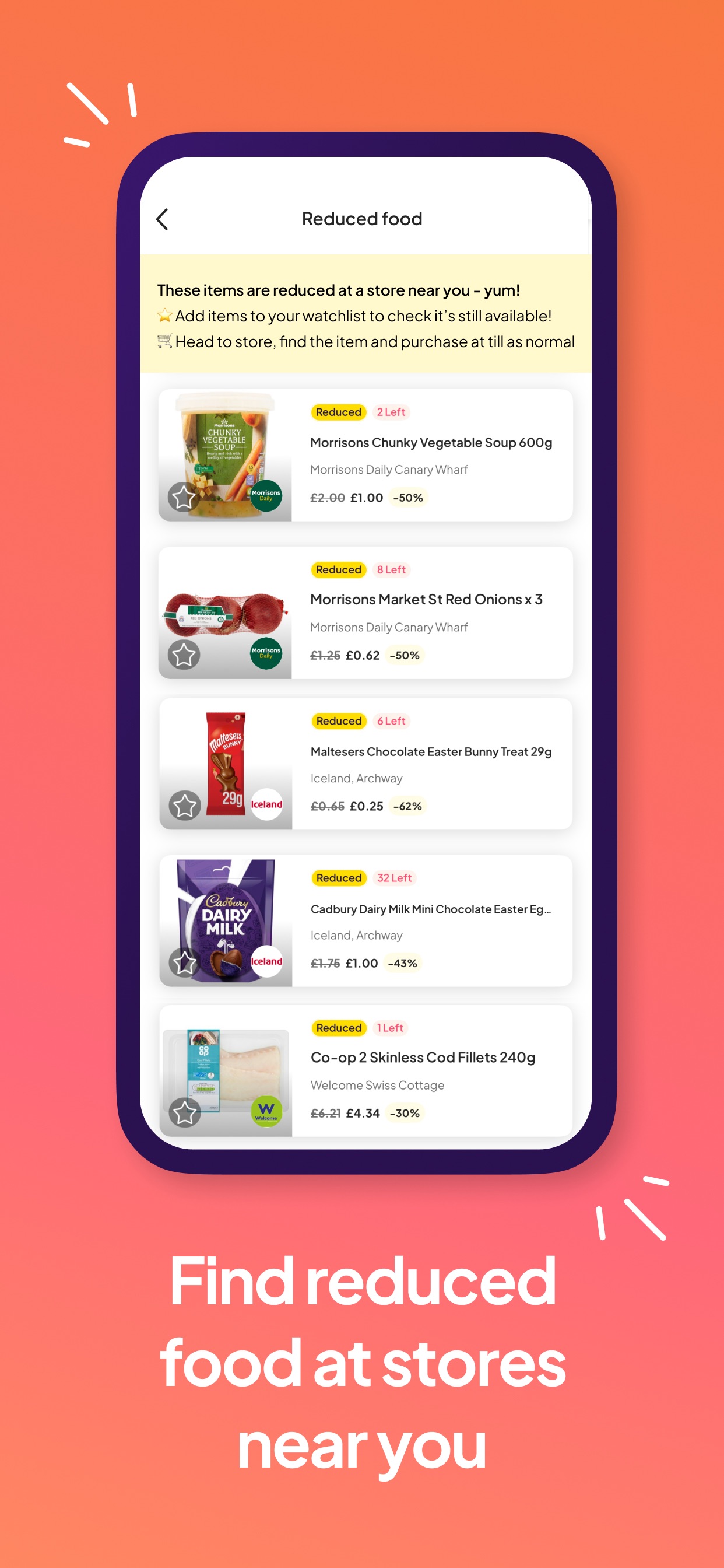 OLIO App Store screenshot: Find reduced food at stores near you
