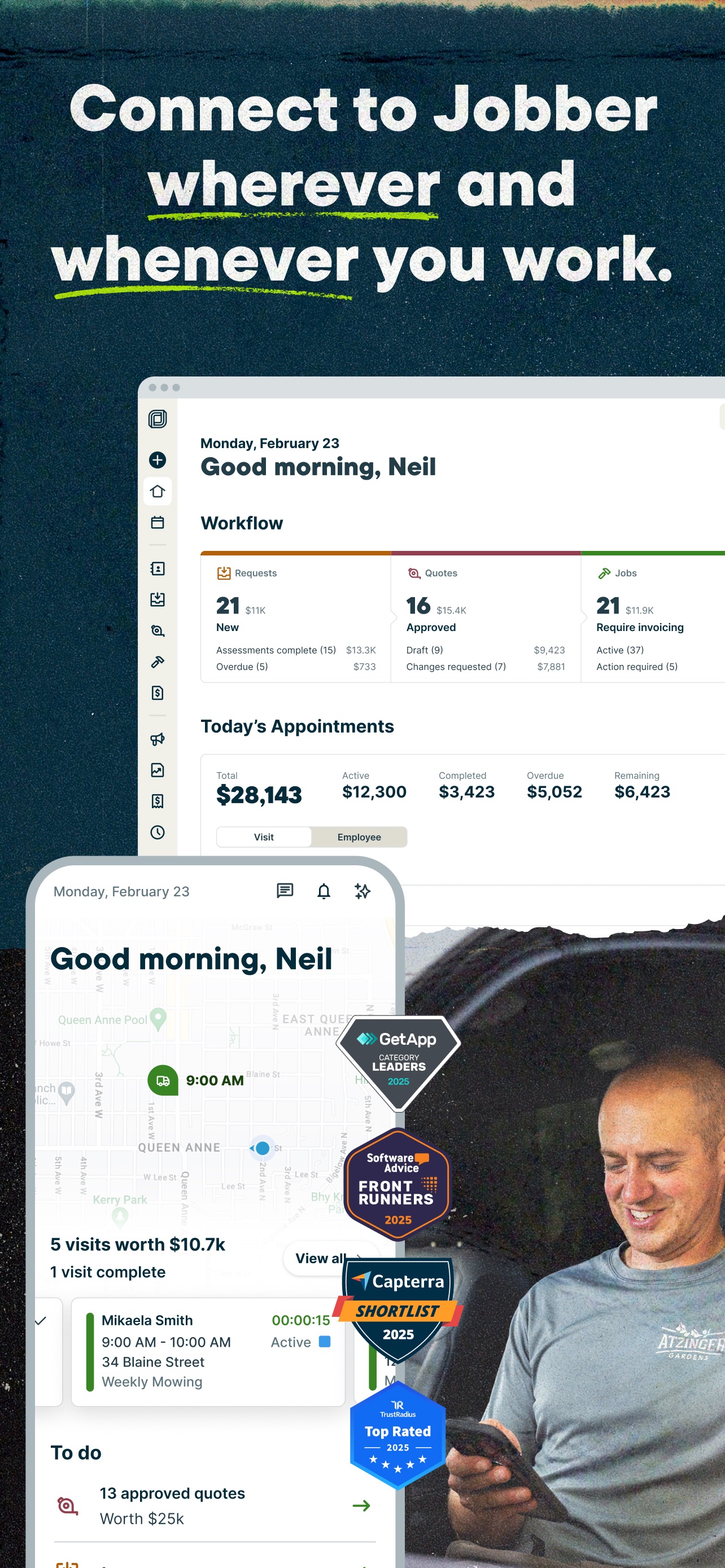 Jobber App Store screenshot: listing design