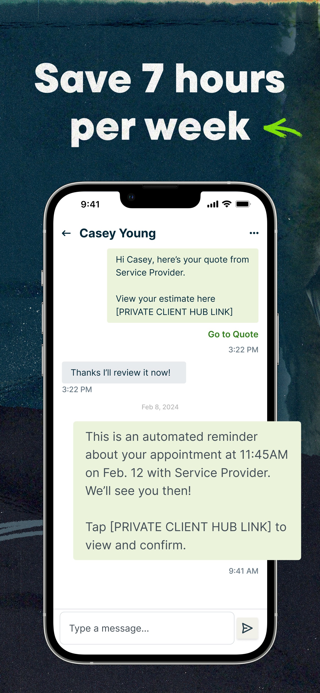 Jobber App Store screenshot 5: Save 7 hours per week