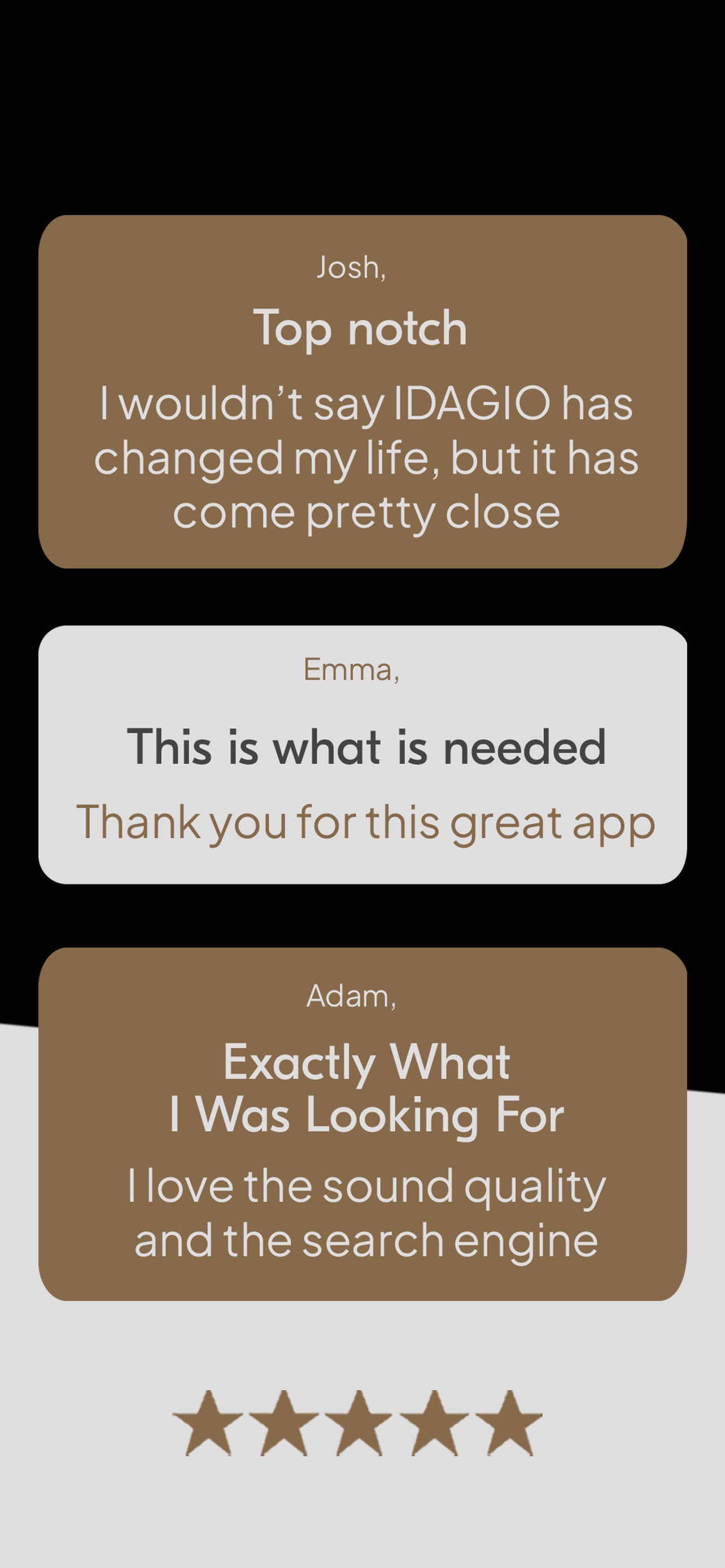 IDAGIO App Store screenshot: listing design
