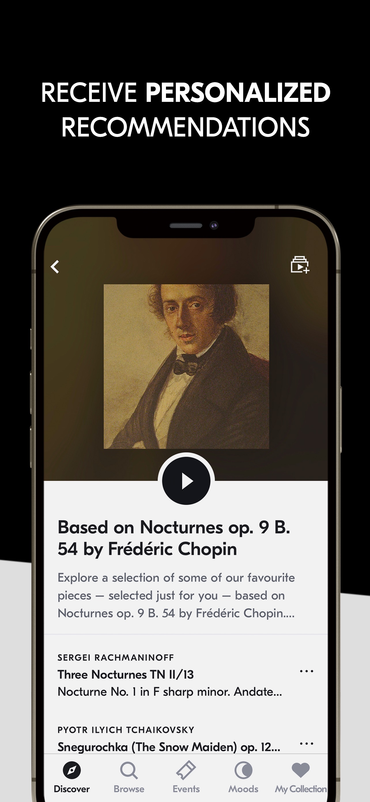 IDAGIO App Store screenshot 7: RECEIVE PERSONALIZED RECOMMENDATIONS