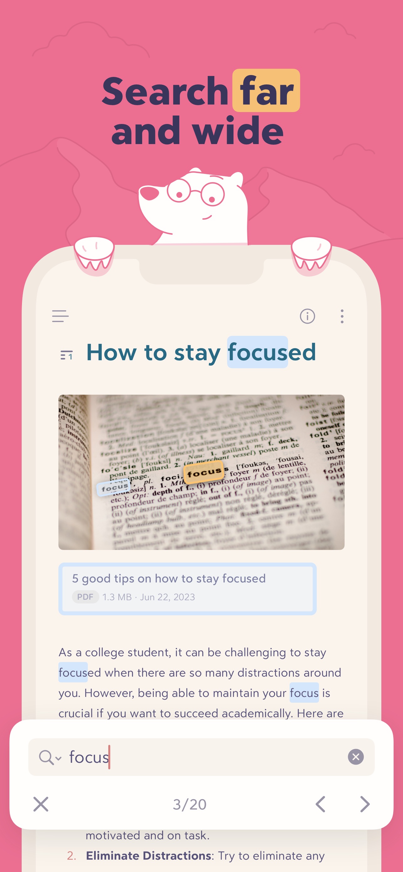Bear App Store screenshot 5: Search far and wide