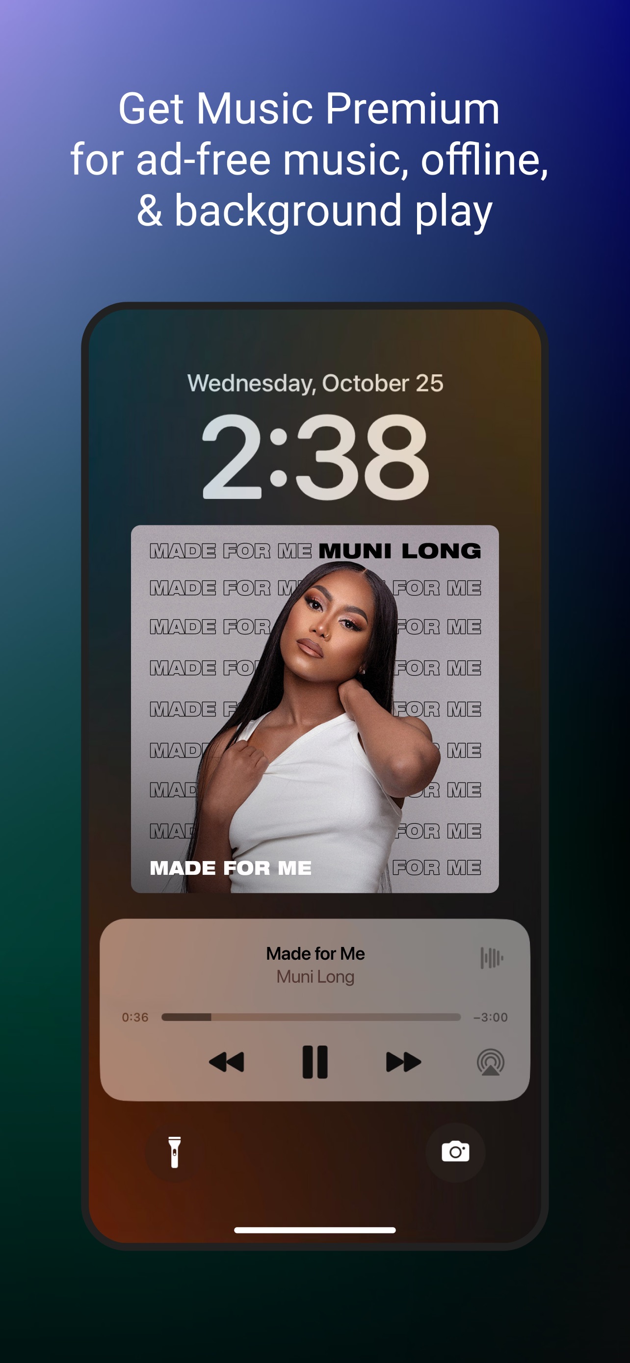 YouTube Music App Store screenshot: Get Music Premium for ad-free music, offline, & background play