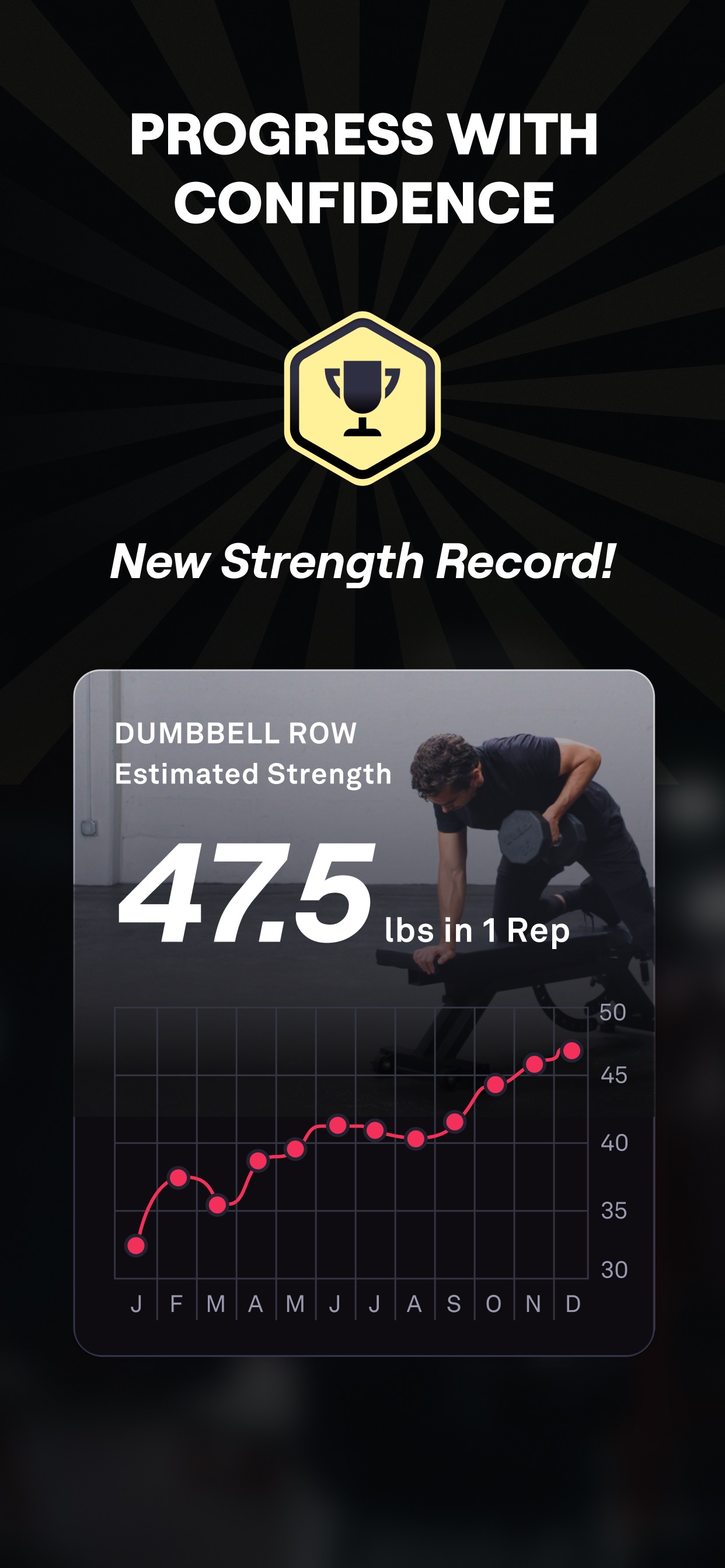 Fitbod App Store screenshot: PROGRESS WITH CONFIDENCE