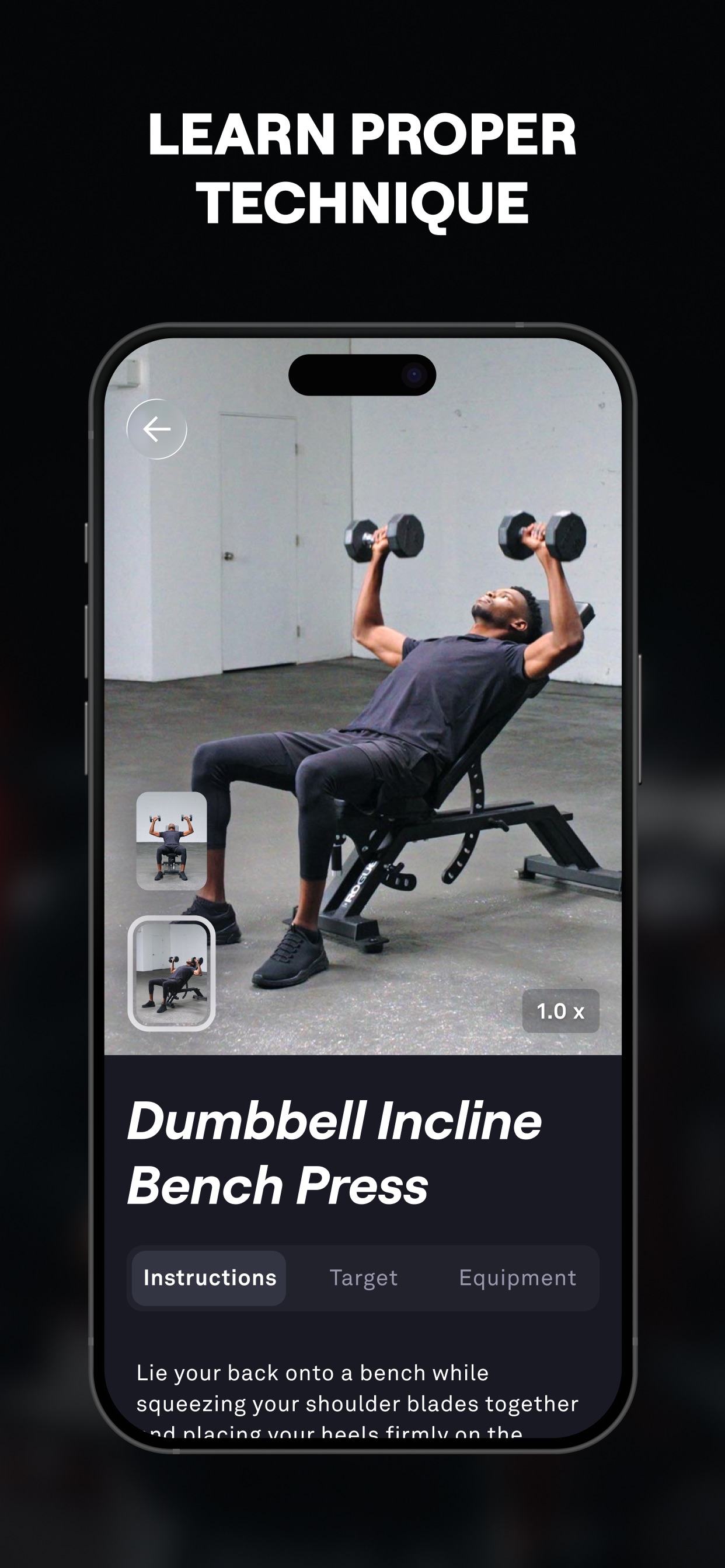Fitbod App Store screenshot 8: LEARN PROPER TECHNIQUE