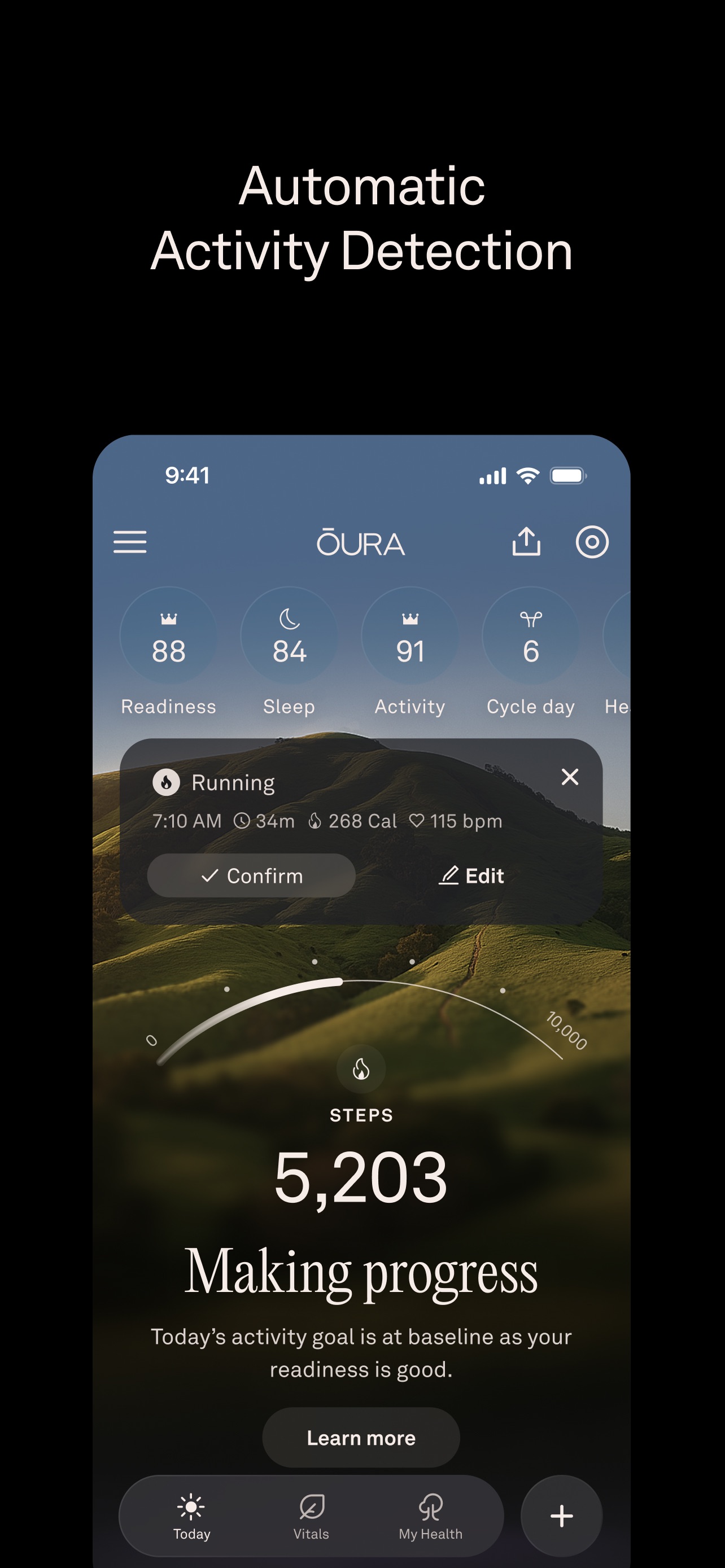 Oura App Store screenshot: Automatic Activity Detection