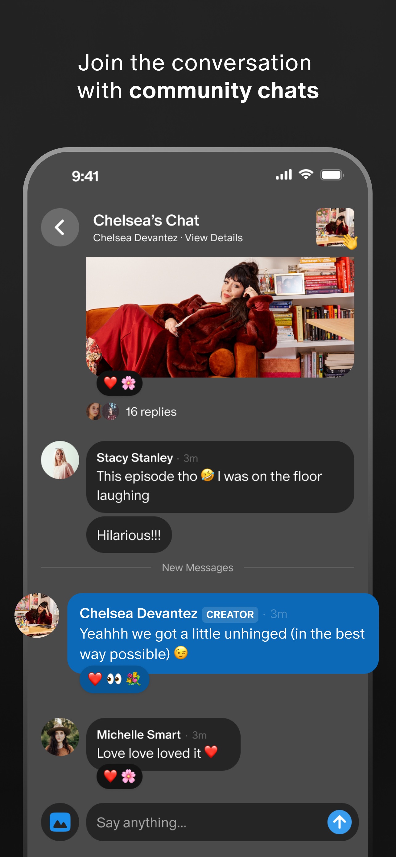 Patreon App Store screenshot: Join the conversation with community chats