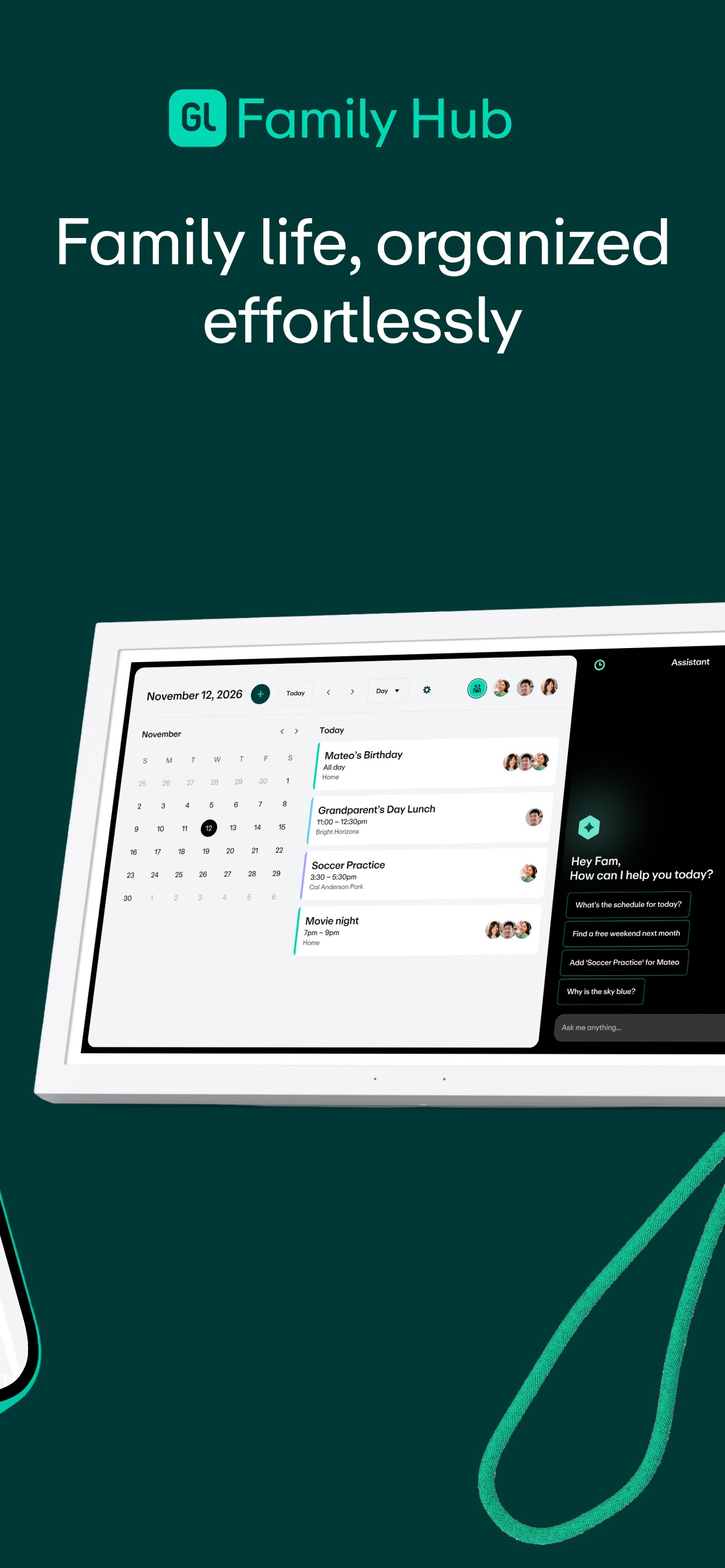 Greenlight App Store screenshot: Family life, organized effortlessly