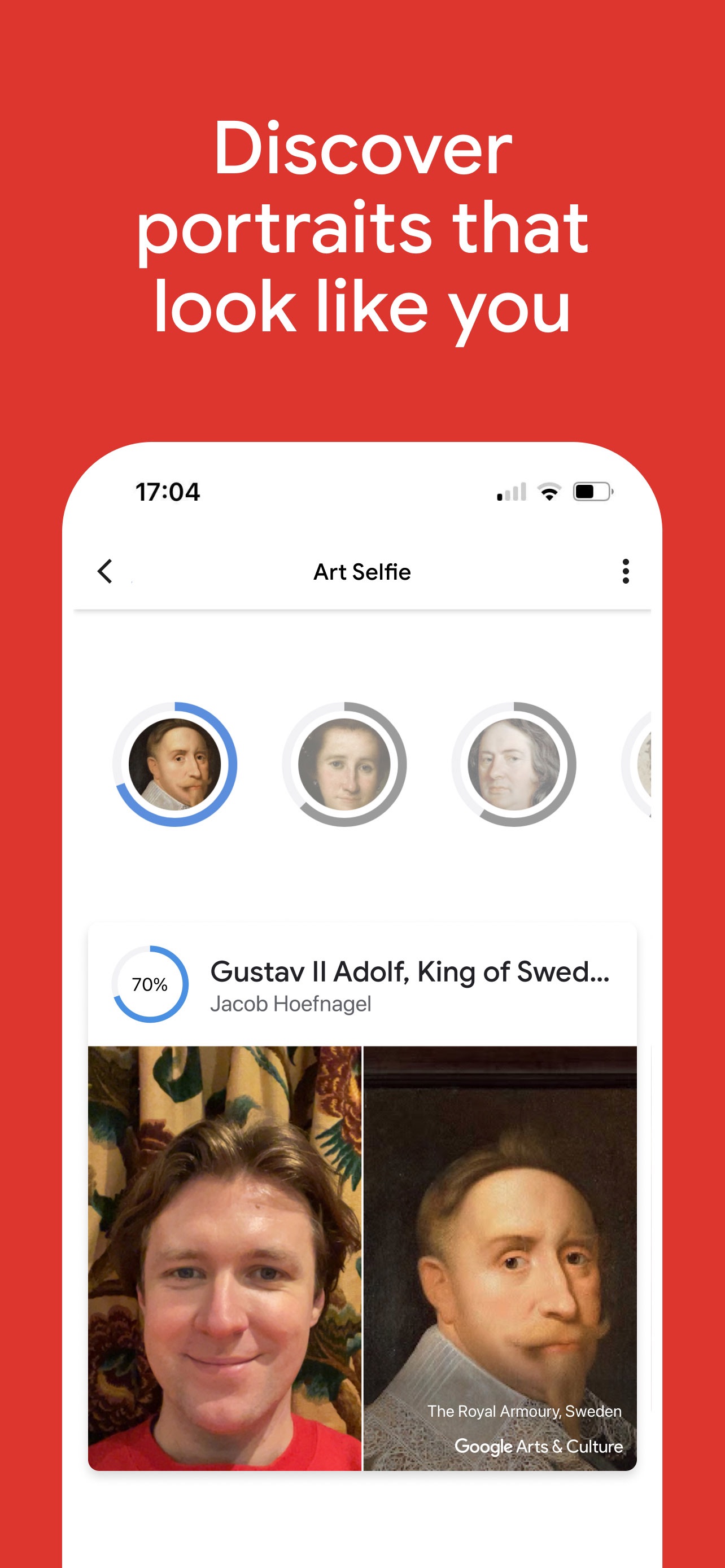 Google Arts & Culture App Store screenshot 6: Discover portraits that look like you