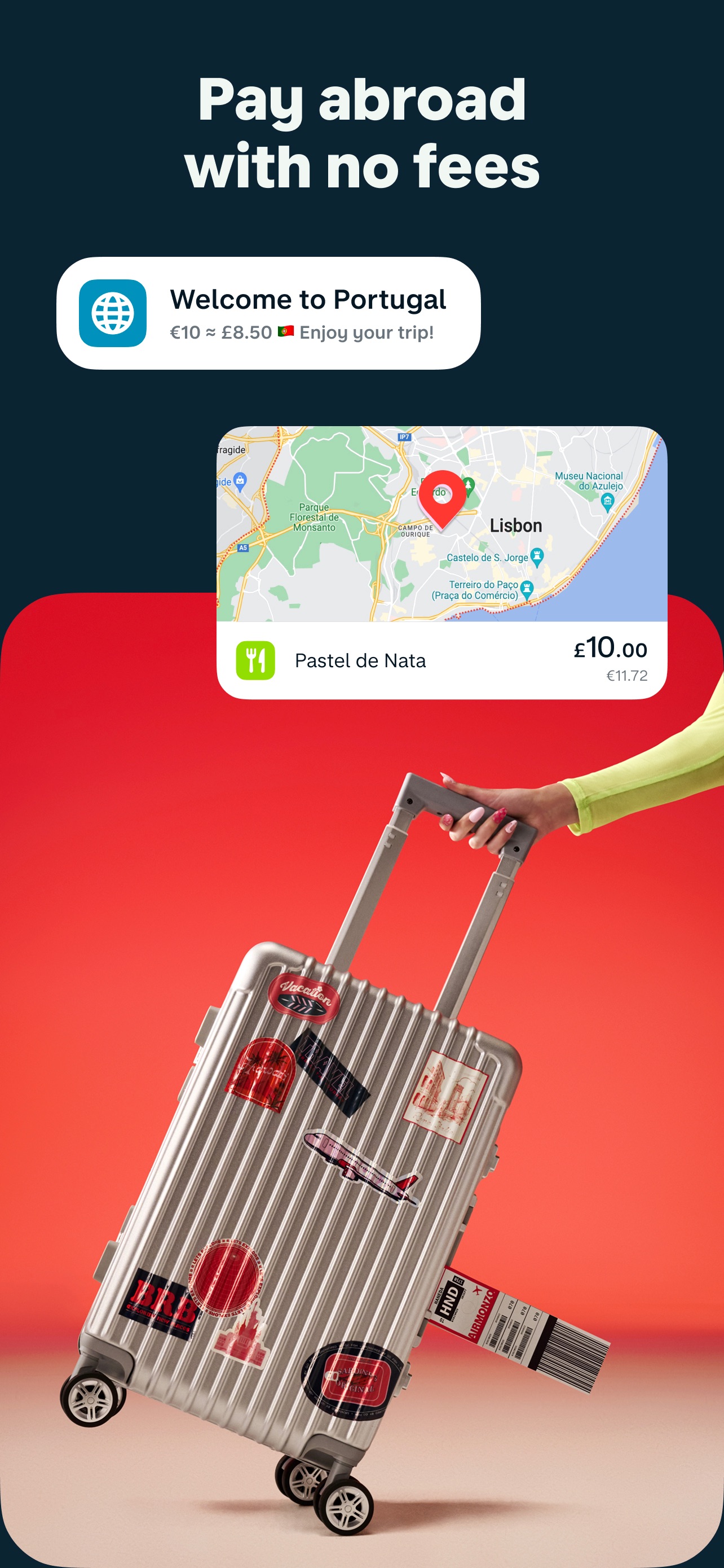 Monzo App Store screenshot 8: Pay abroad with no fees