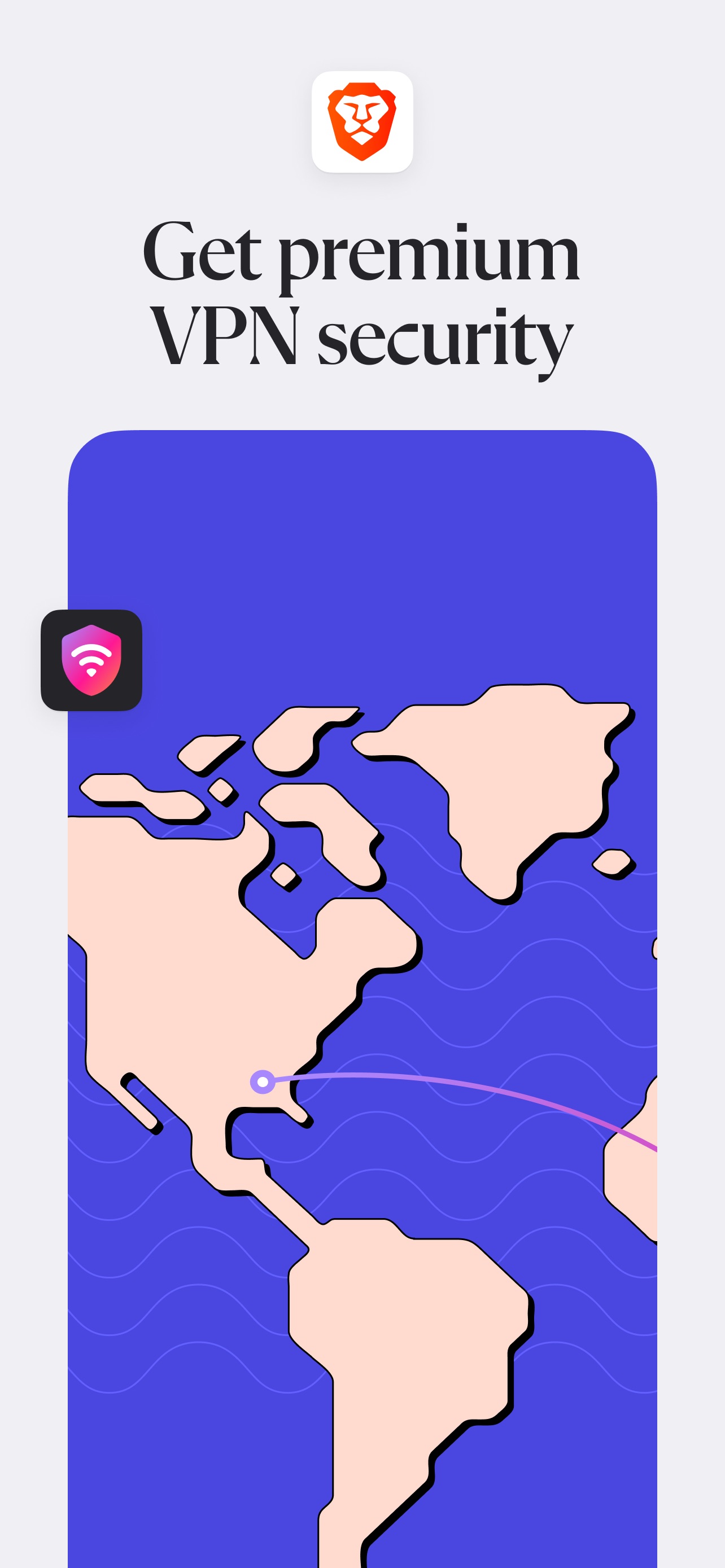 Brave Browser App Store screenshot: Get premium VPN security