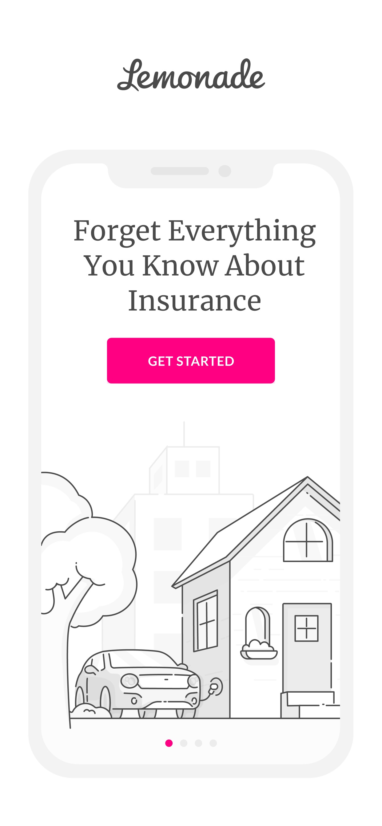 Lemonade Insurance App Store screenshot: listing design