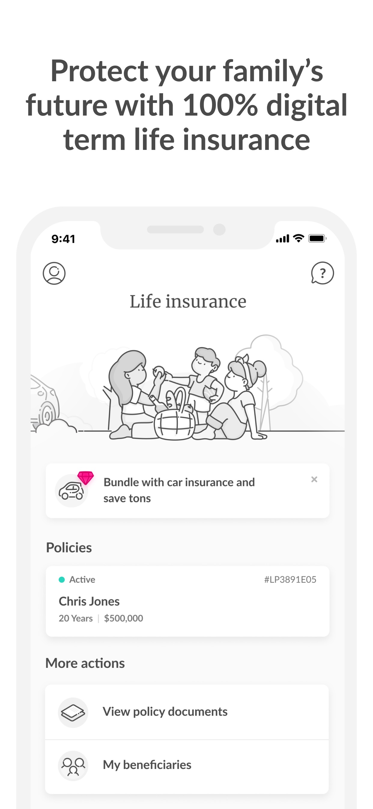 Lemonade Insurance App Store screenshot 6: Protect your family's future with 100% digital term life insurance