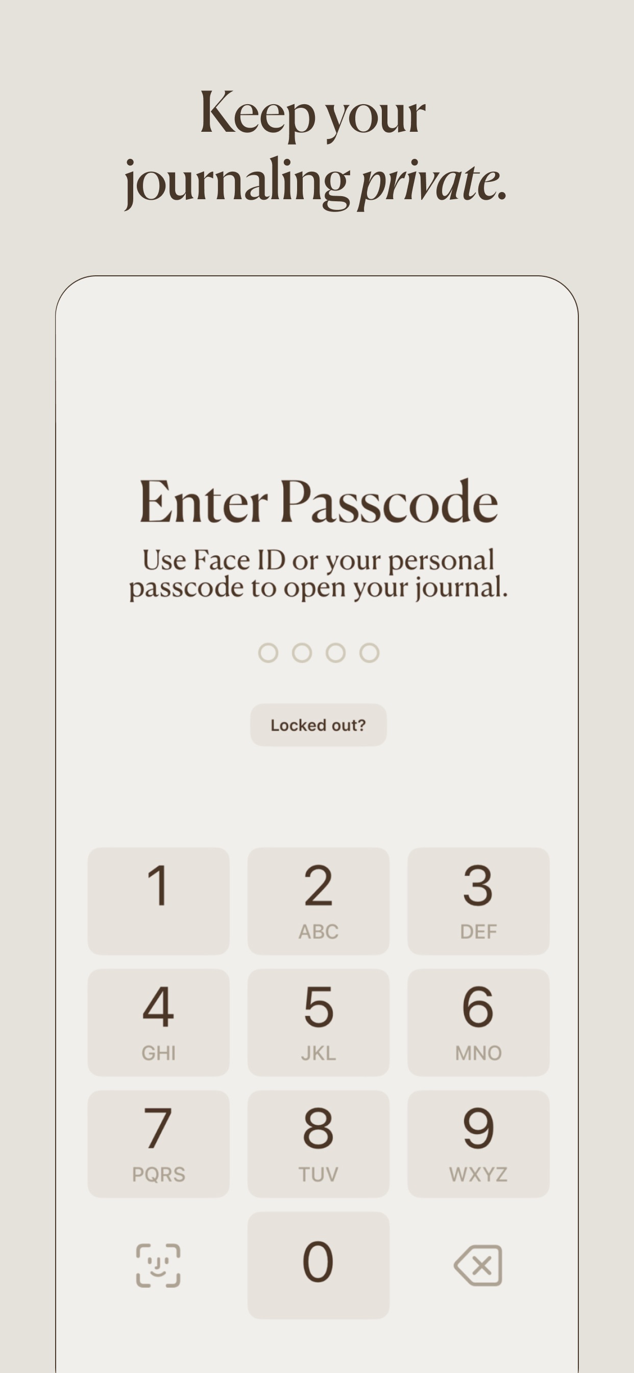 5 Minute Journal App Store screenshot 10: Keep your journaling private.