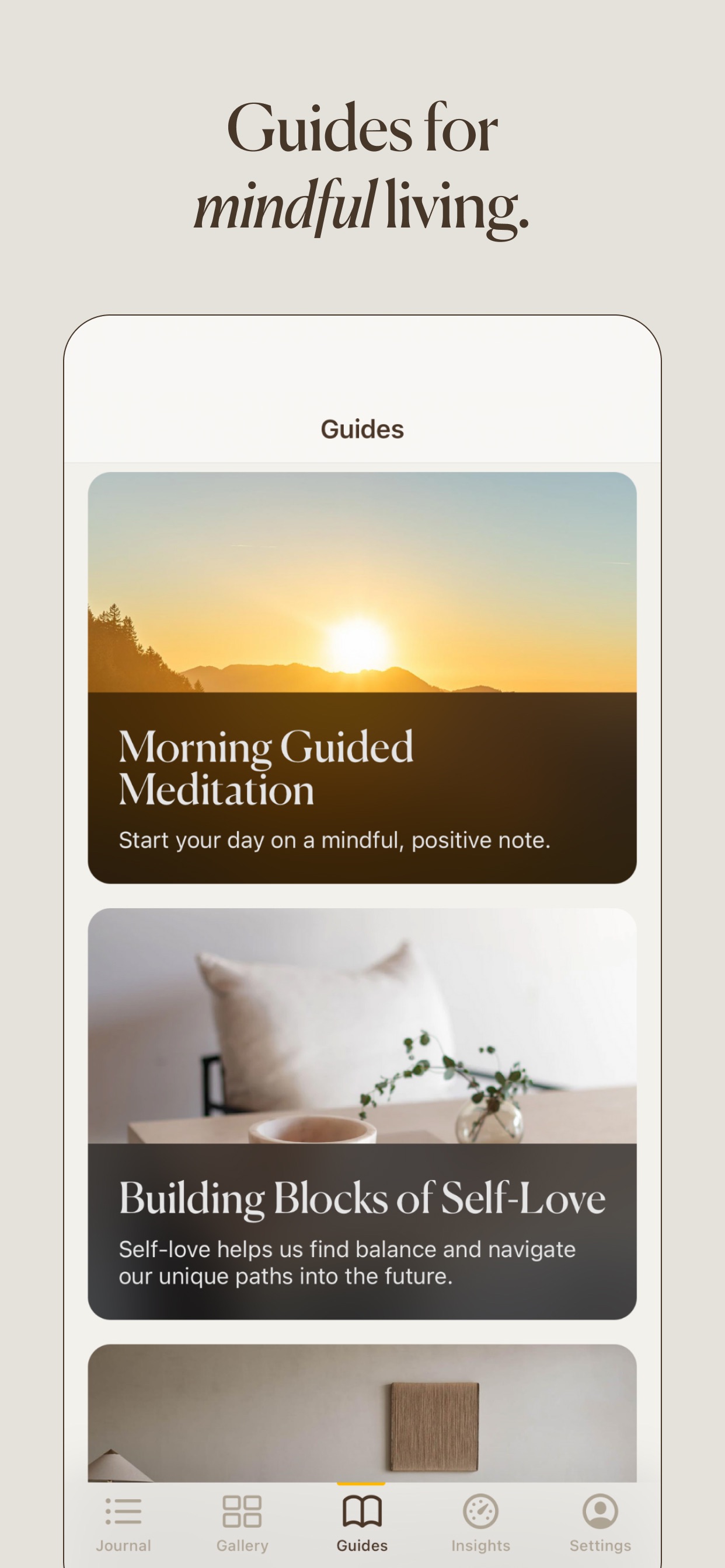 5 Minute Journal App Store screenshot 9: Guides for mindful living.
