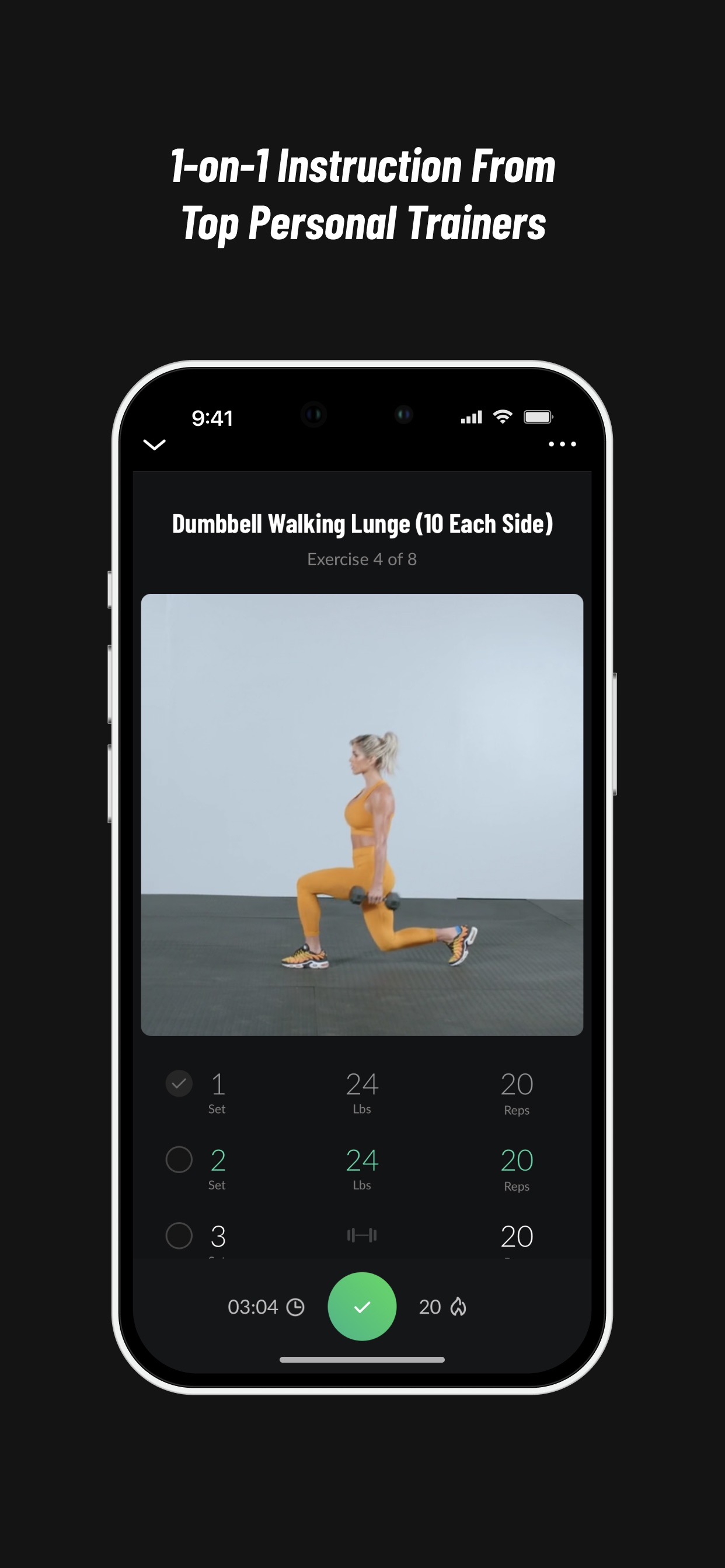 Fitplan App Store screenshot: 1-on-1 Instruction From Top Personal Trainers