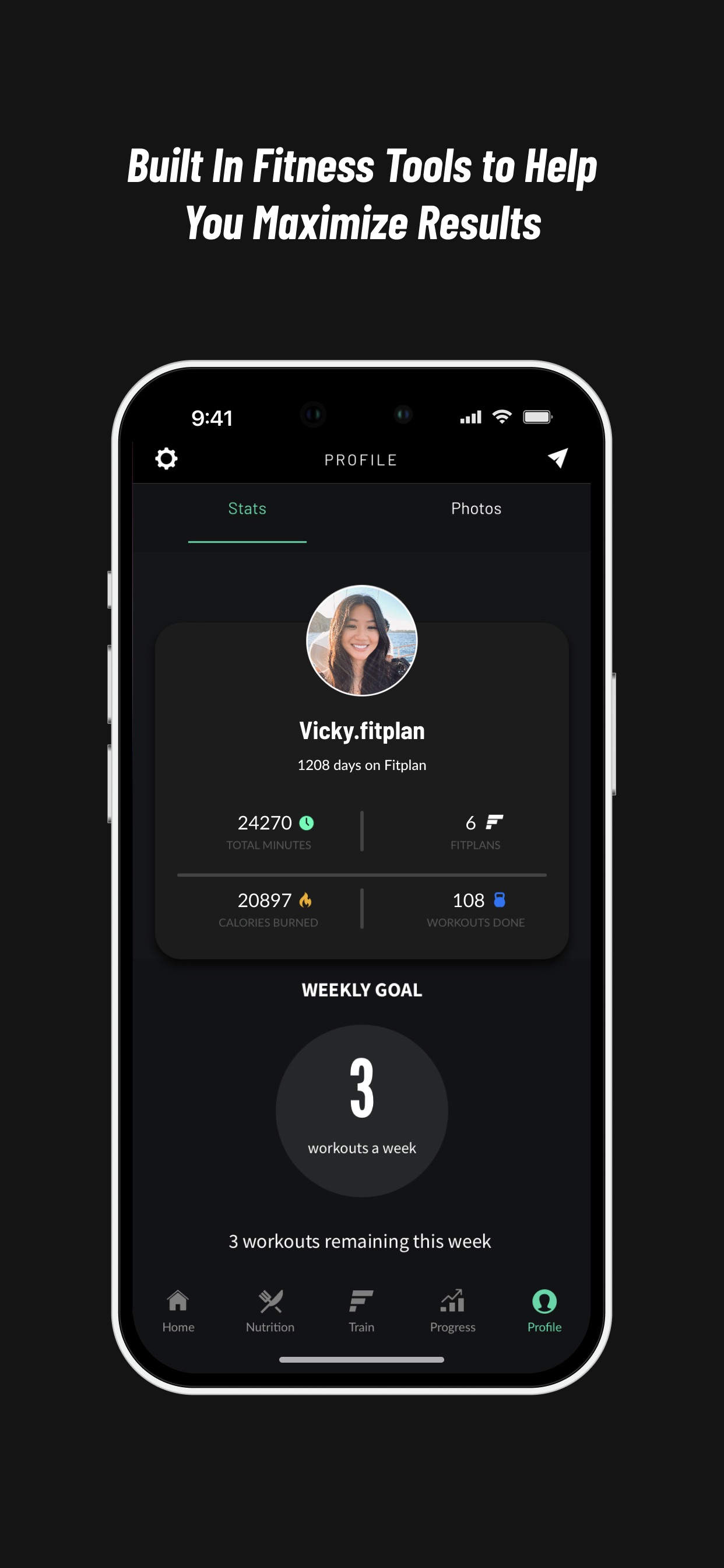 Fitplan App Store screenshot 6: Built In Fitness Tools to Help You Maximize Results