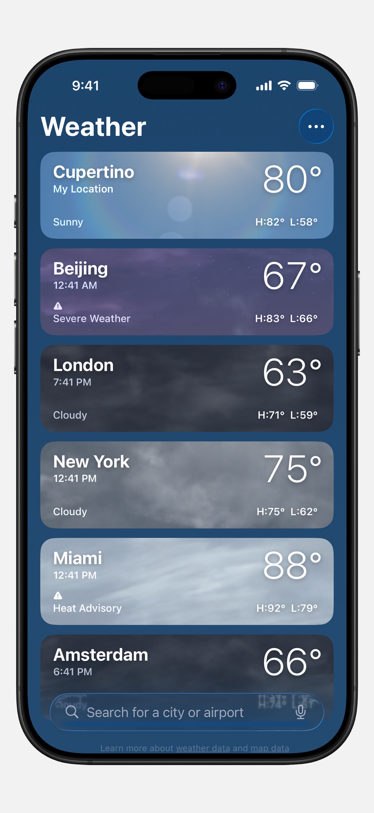 Weather App Store screenshot: listing design