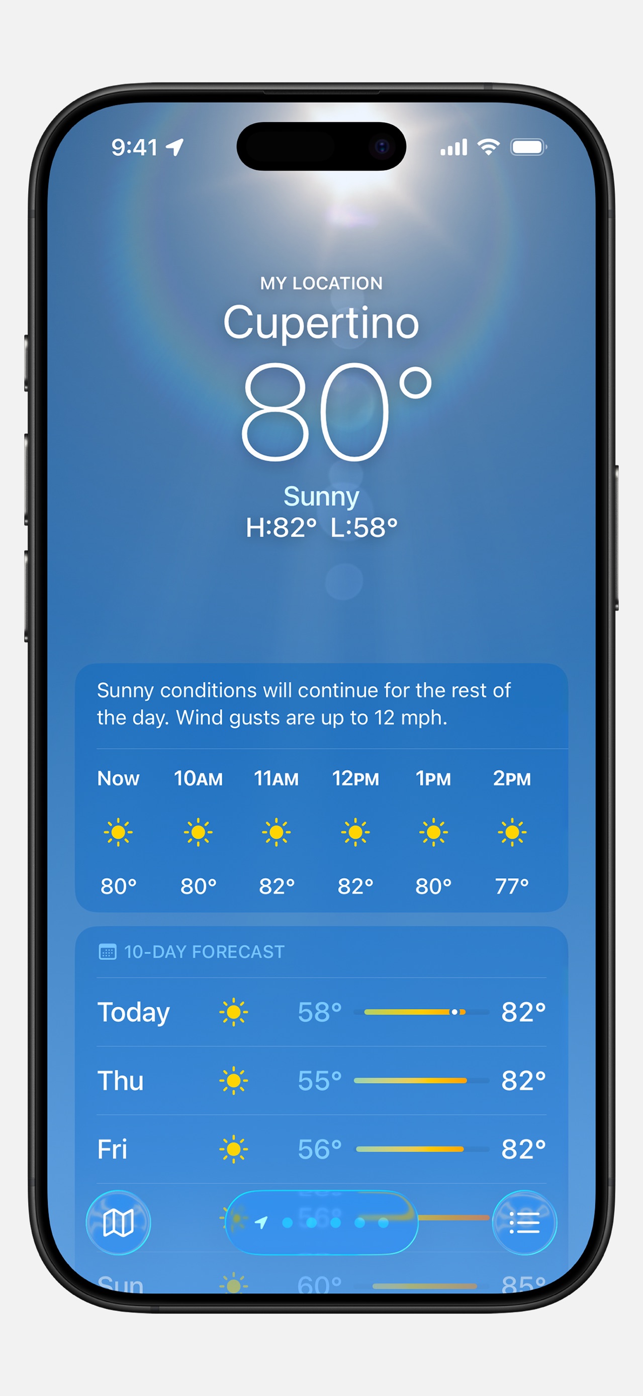 Weather App Store screenshot: listing design