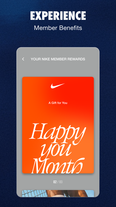 Nike App Store screenshot 7: EXPERIENCE Member Benefits
