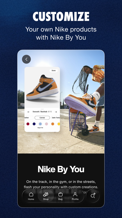 Nike App Store screenshot 8: CUSTOMIZE Your own Nike products with Nike By You