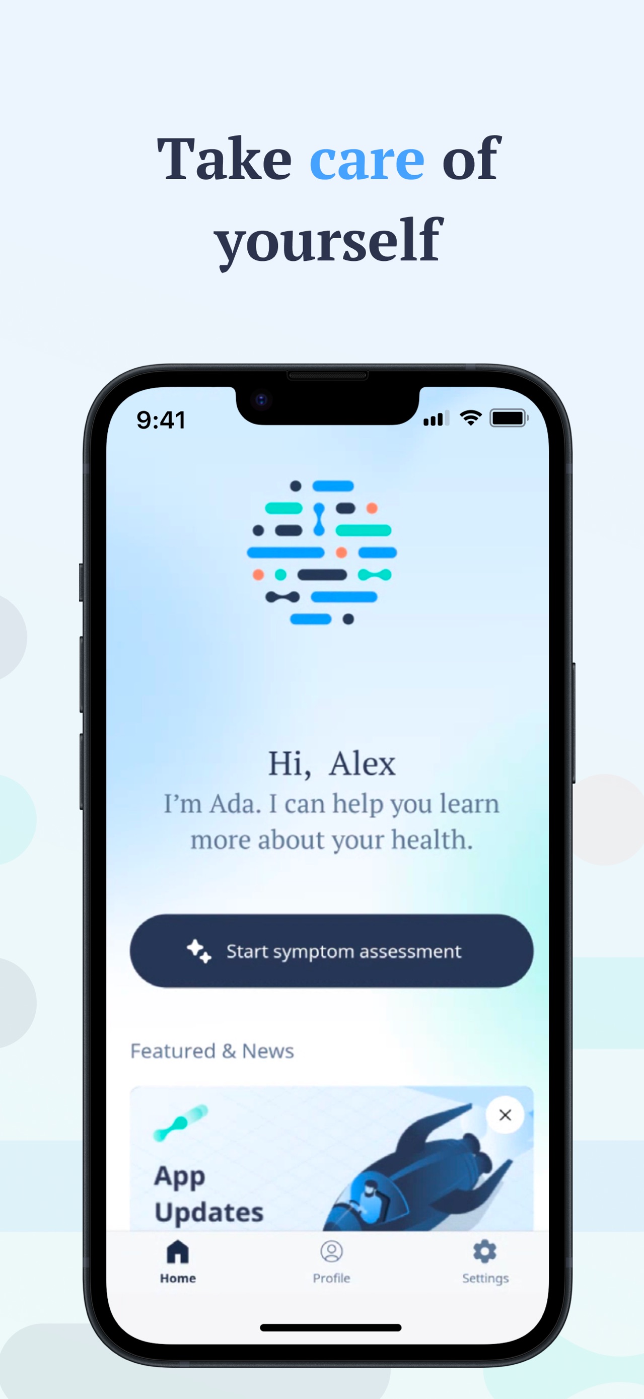 Ada App Store screenshot: Take care of yourself