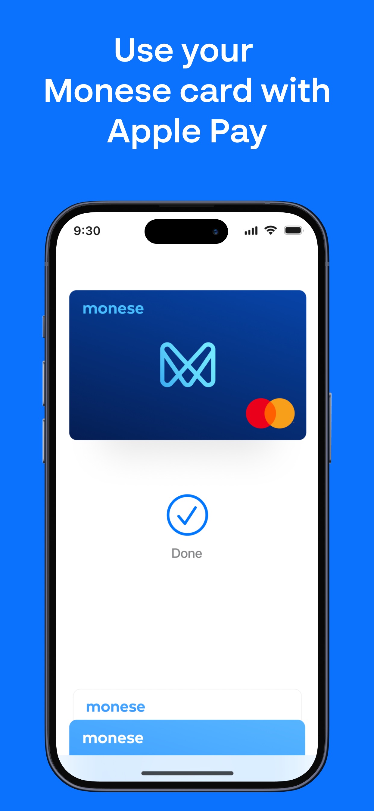 Monese App Store screenshot 6: Use your Monese card with Apple Pay