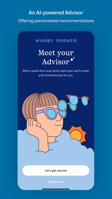 Warby Parker App Store screenshot: An AI-powered Advisor
Offering personalized recommendations