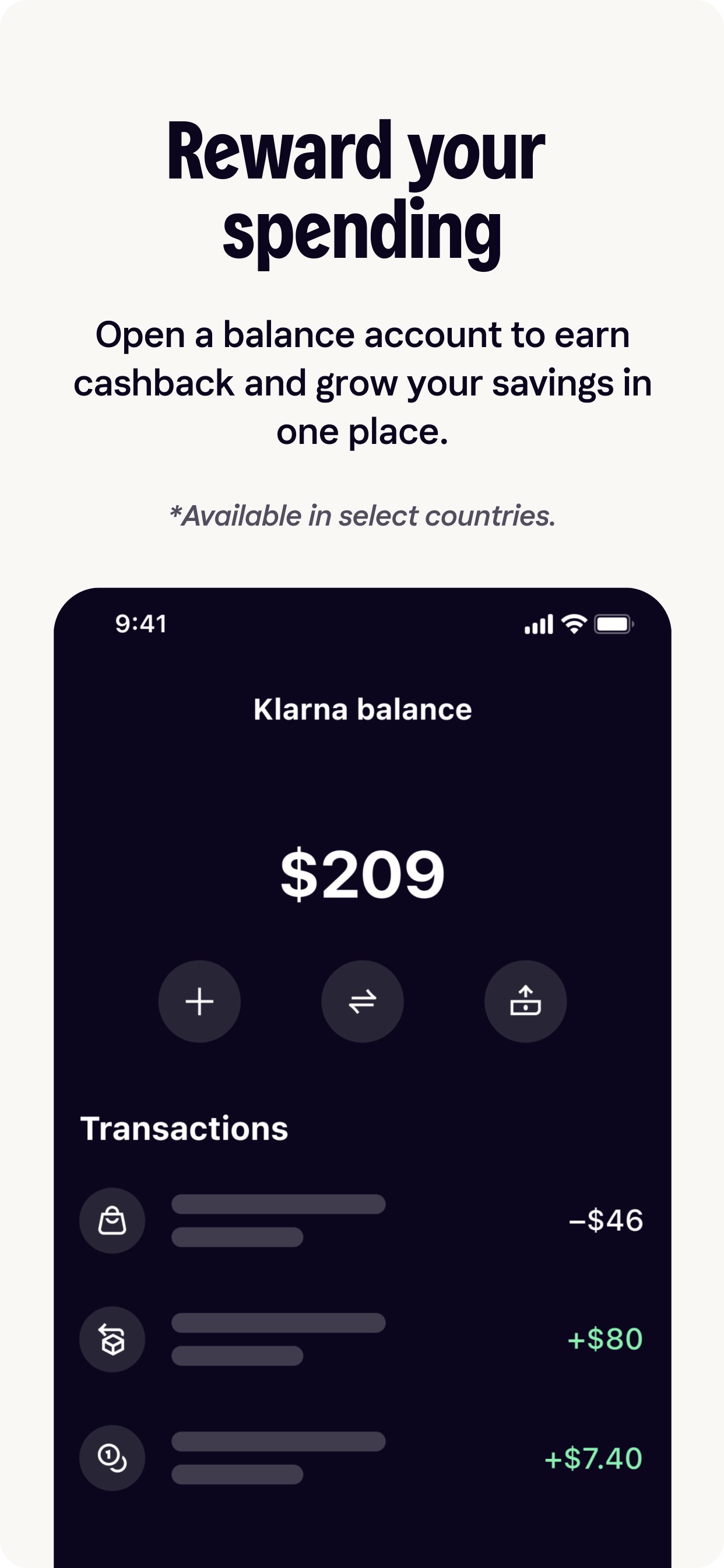Klarna App Store screenshot 6: Reward your spending