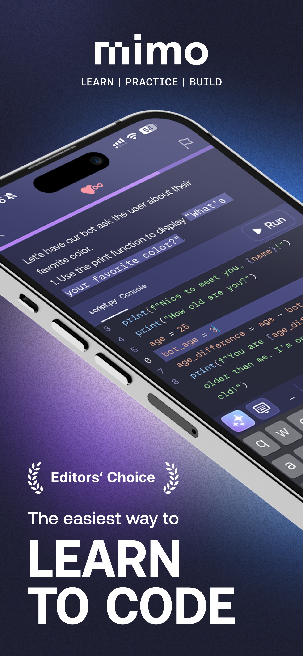 Mimo App Store screenshot: The easiest way to LEARN TO CODE