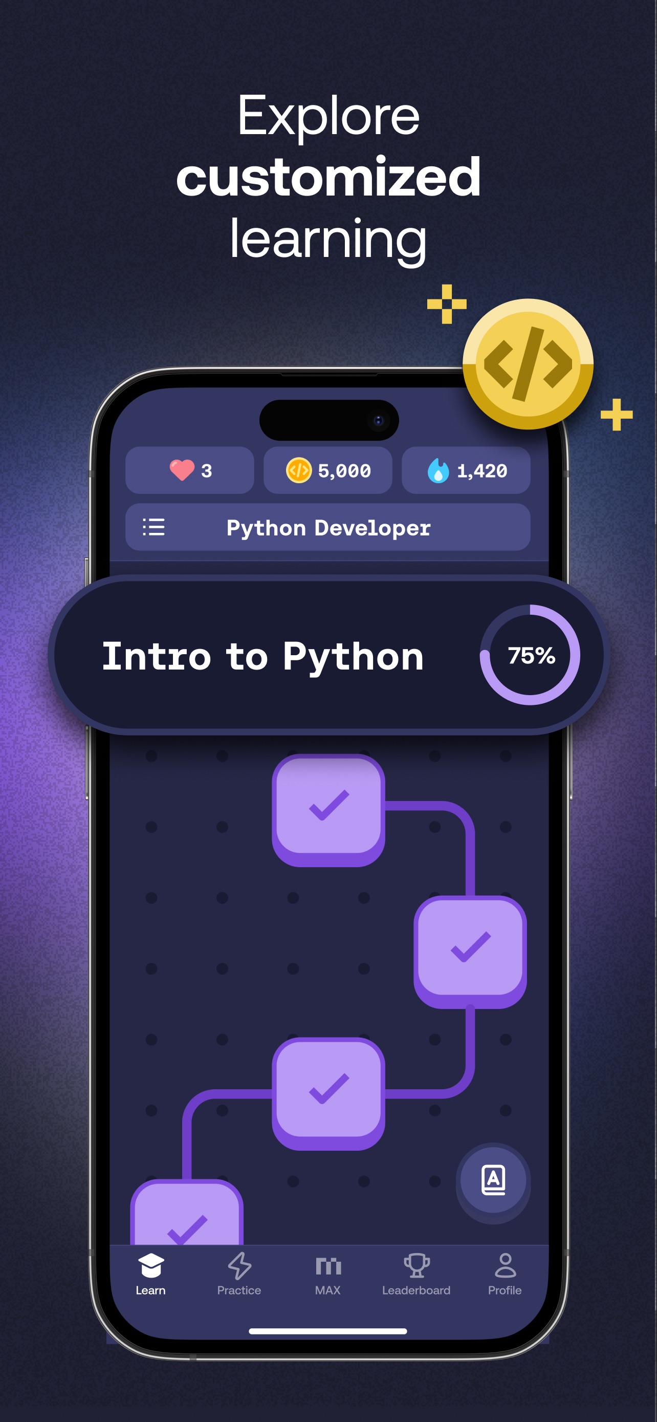 Mimo App Store screenshot: Explore customized learning