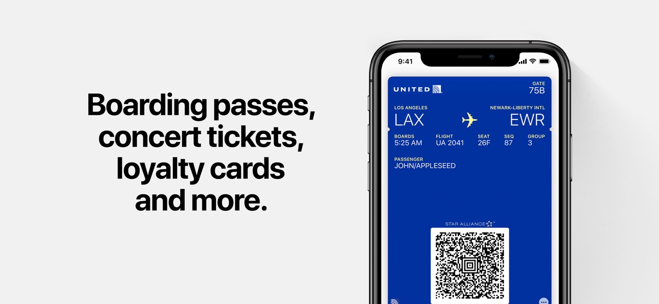Apple Wallet App Store screenshot 10: Boarding passes, concert tickets, loyalty cards and more.
