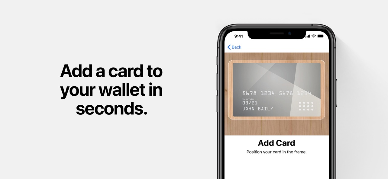 Apple Wallet App Store screenshot 9: Add a card to your wallet in seconds.