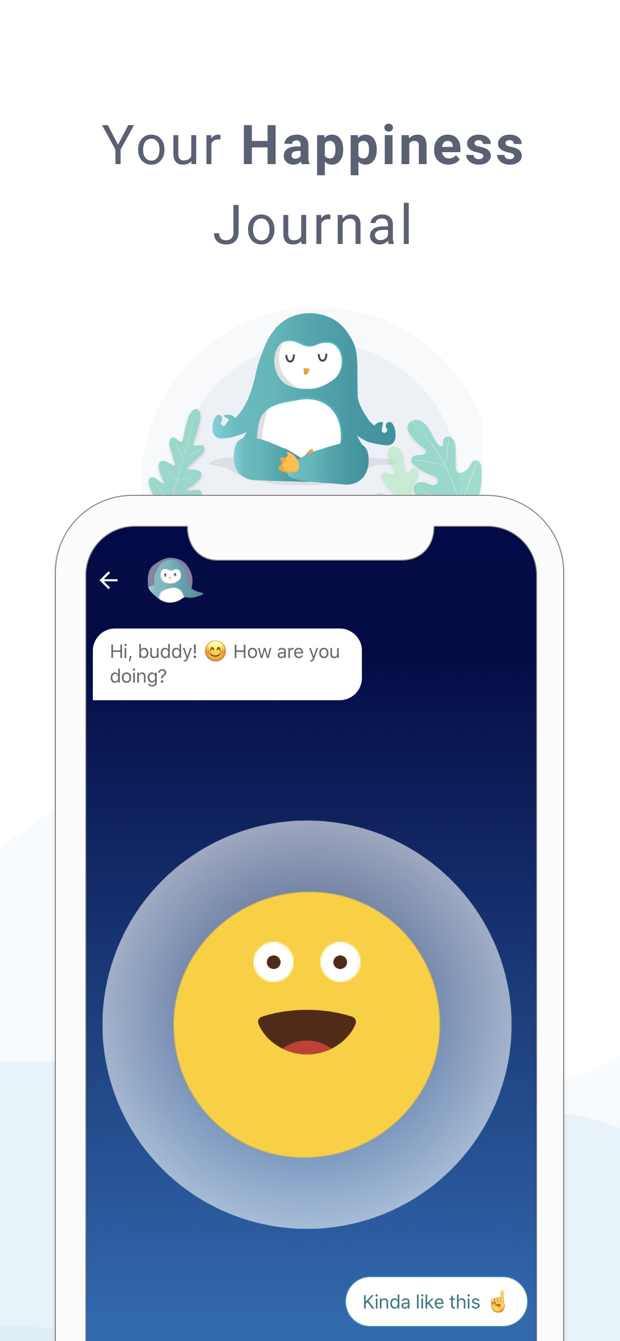 Wysa App Store screenshot: Your Happiness Journal