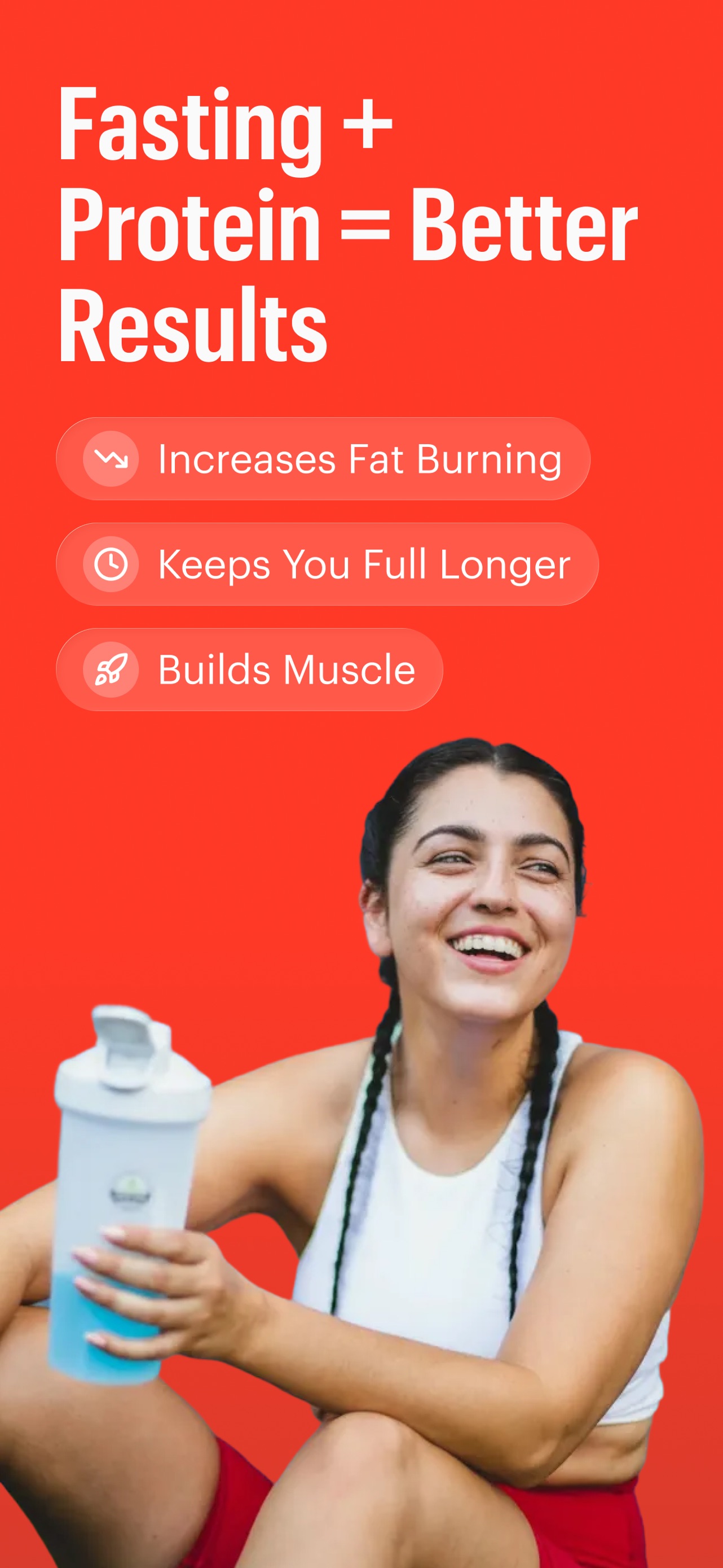 Zero App Store screenshot: Fasting + Protein = Better Results