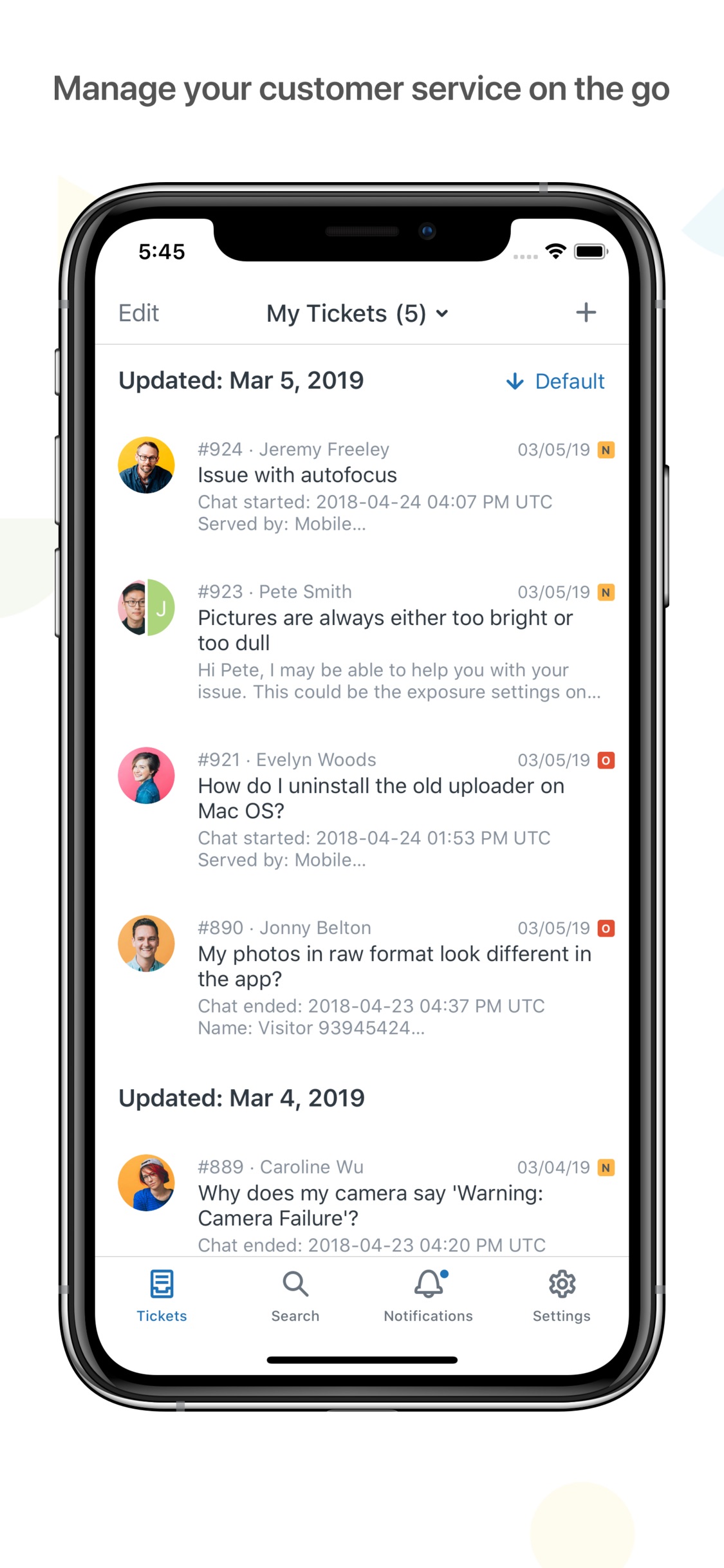 Zendesk Support App Store screenshot: Manage your customer service on the go