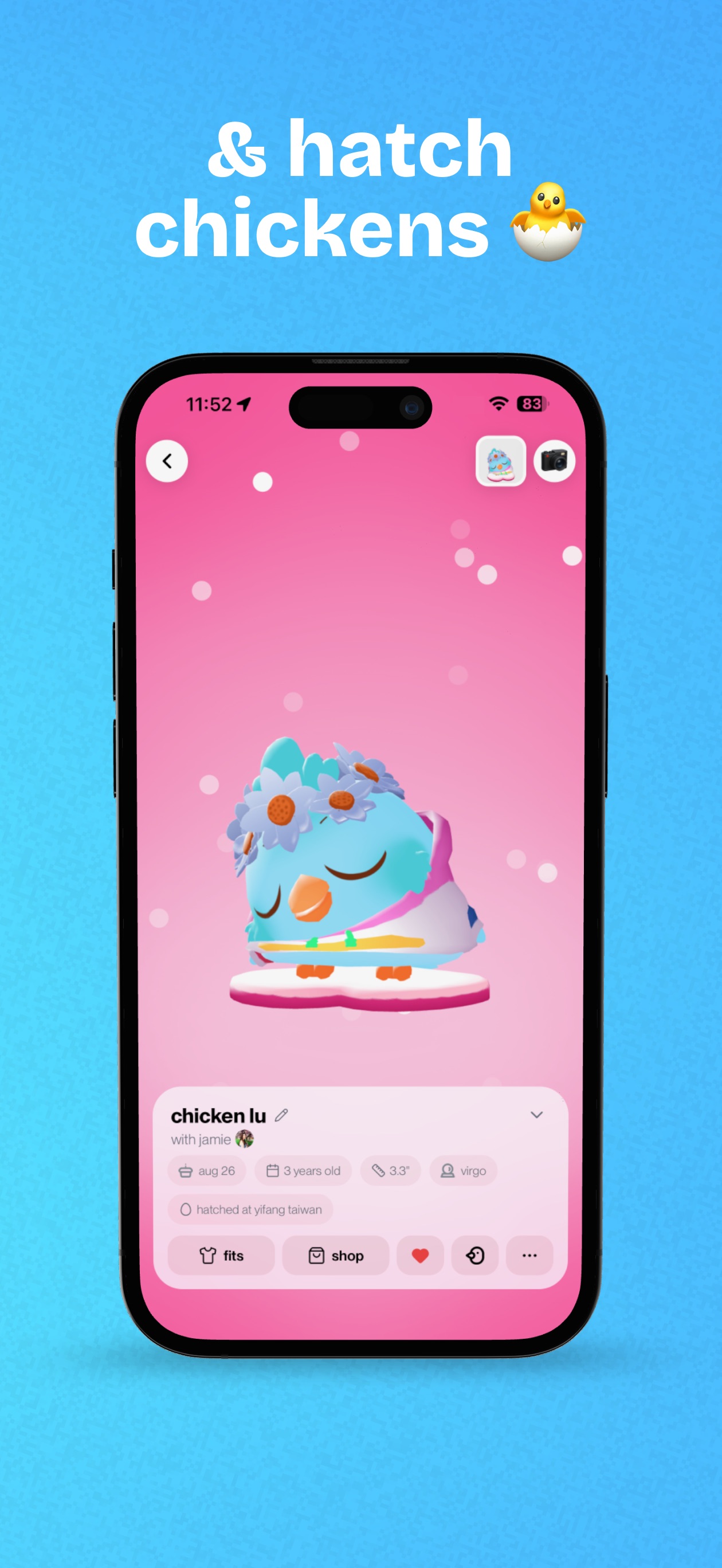 Snackpass App Store screenshot: & hatch chickens