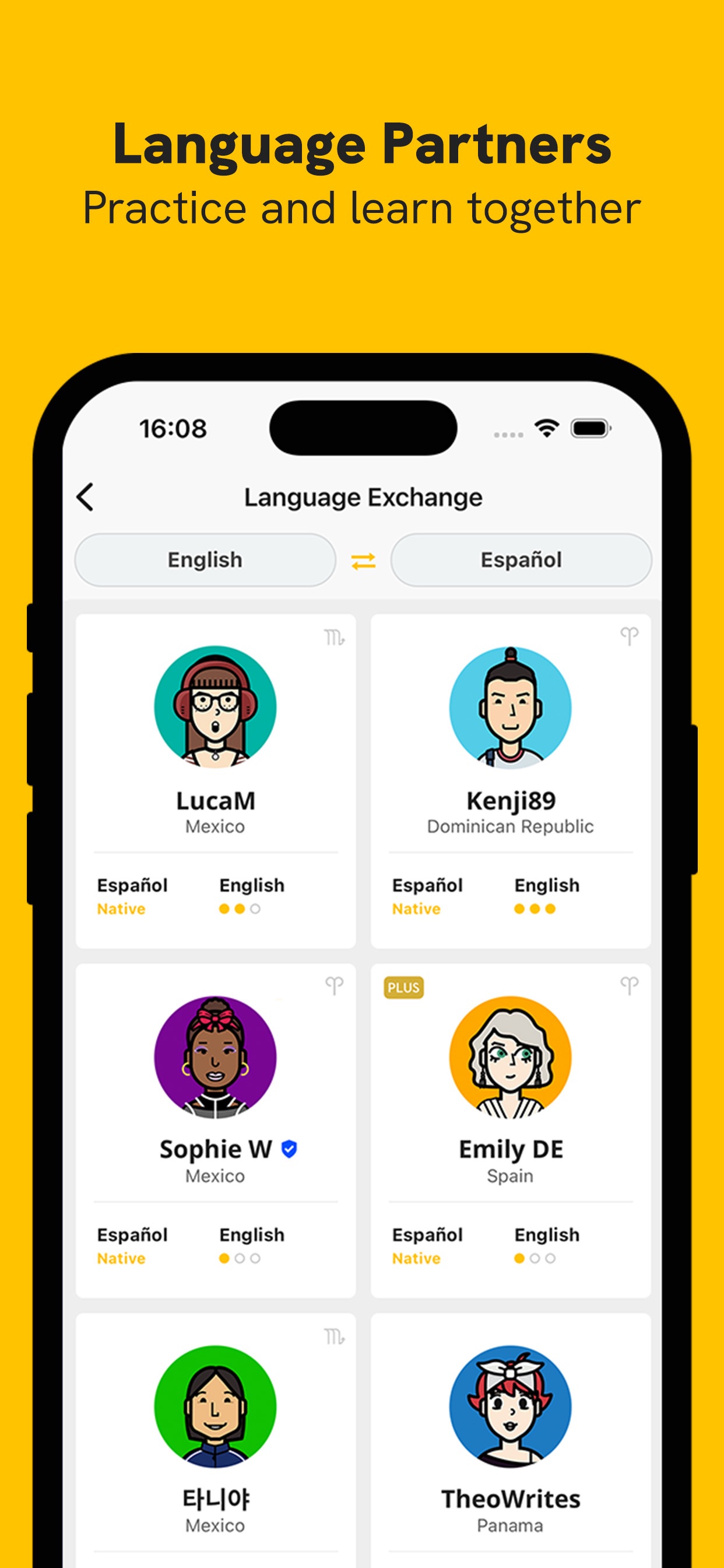 Slowly App Store screenshot 10: Language Partners Practice and learn together