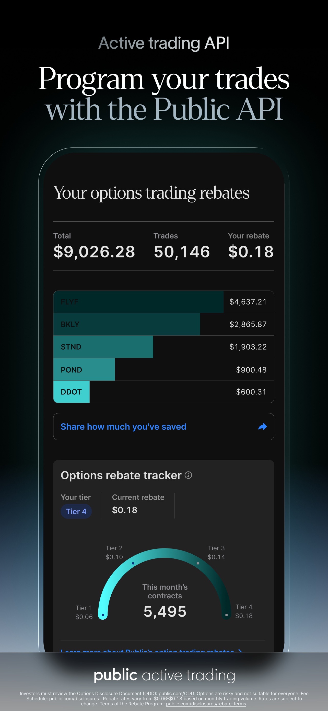 Public App Store screenshot 10: Active trading API
Program your trades
with the Public API