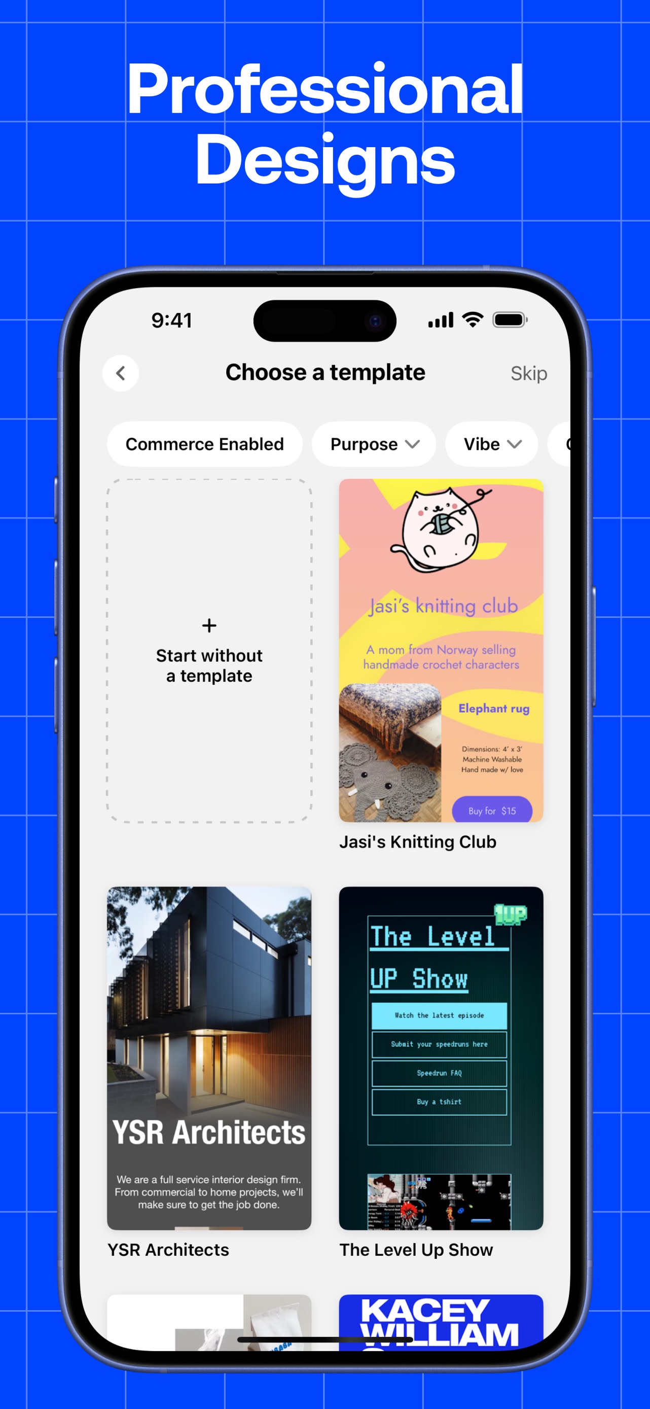 Universe App Store screenshot: Professional Designs