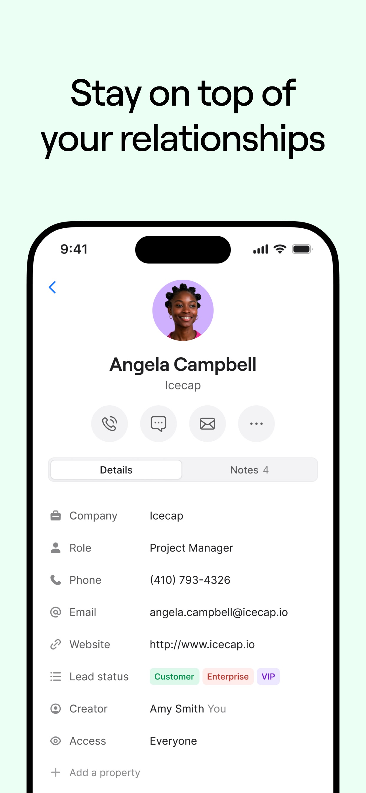 OpenPhone App Store screenshot 7: Stay on top of your relationships