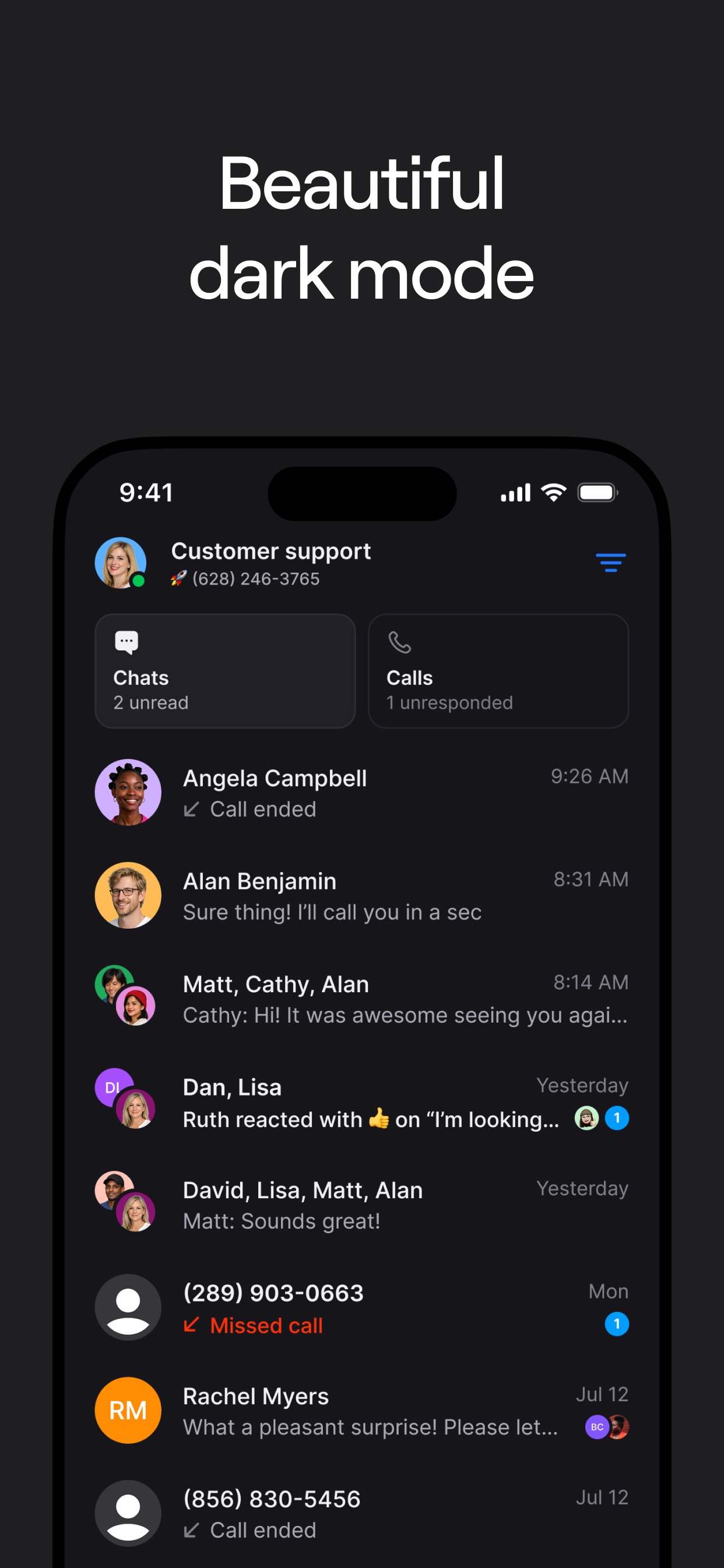 OpenPhone App Store screenshot 8: Beautiful dark mode
