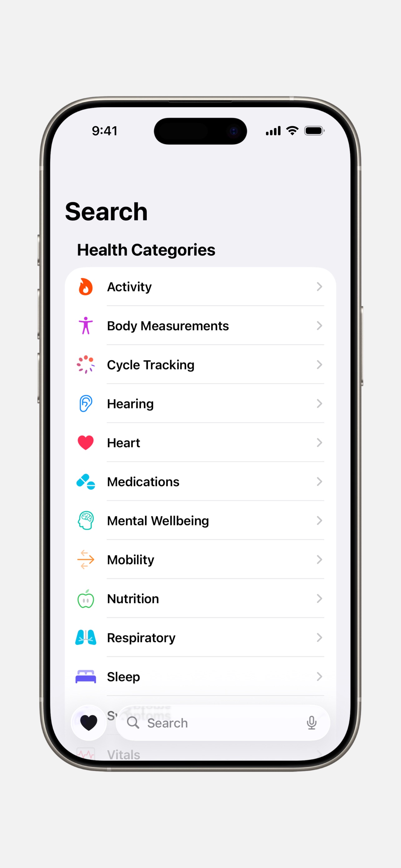 Apple Health App Store screenshot: listing design