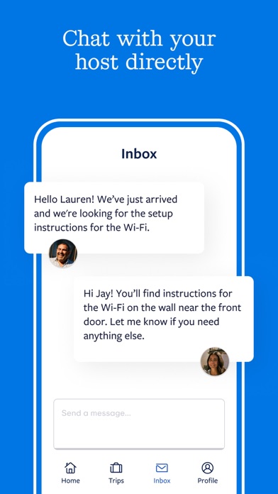 Vrbo App Store screenshot 9: Chat with your host directly