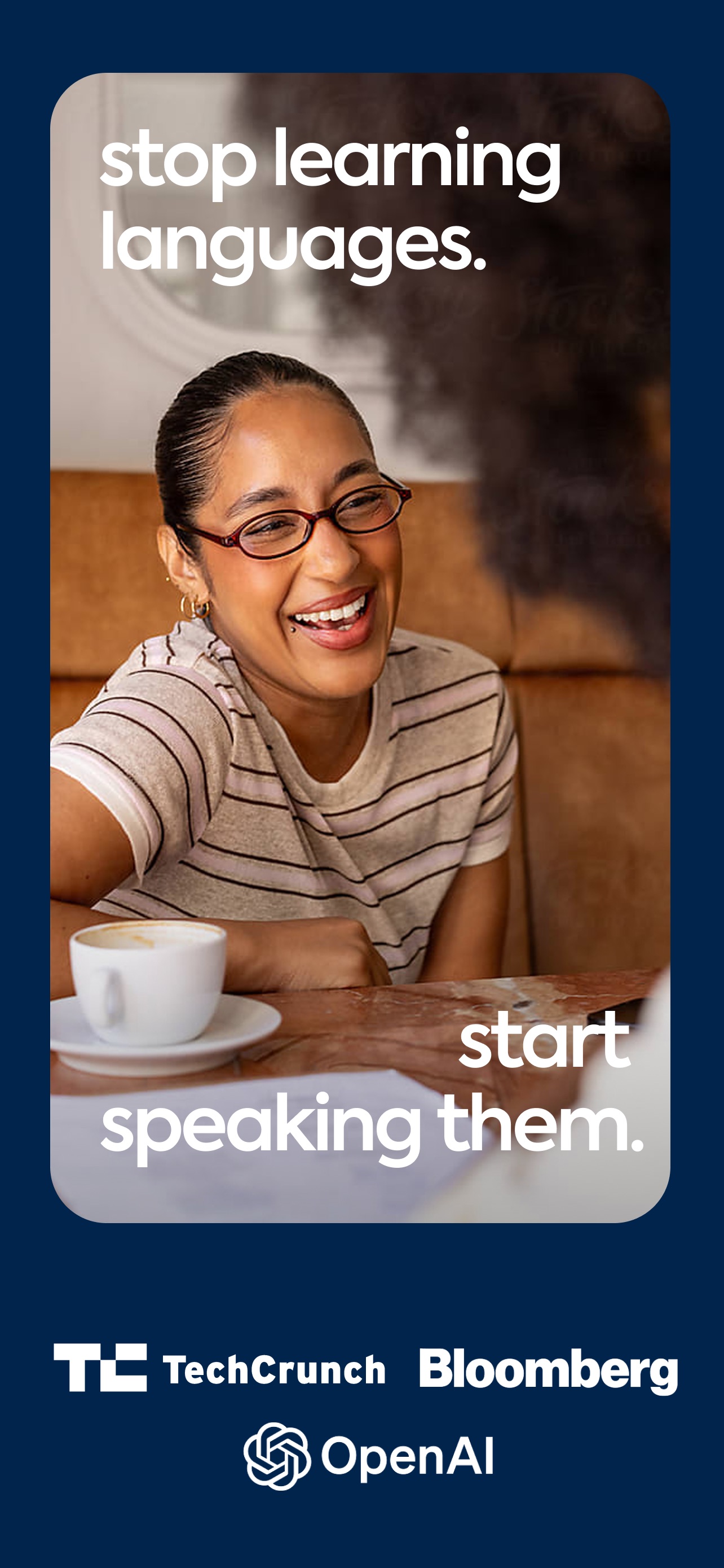 Speak App Store screenshot 8: stop learning languages. start speaking them.