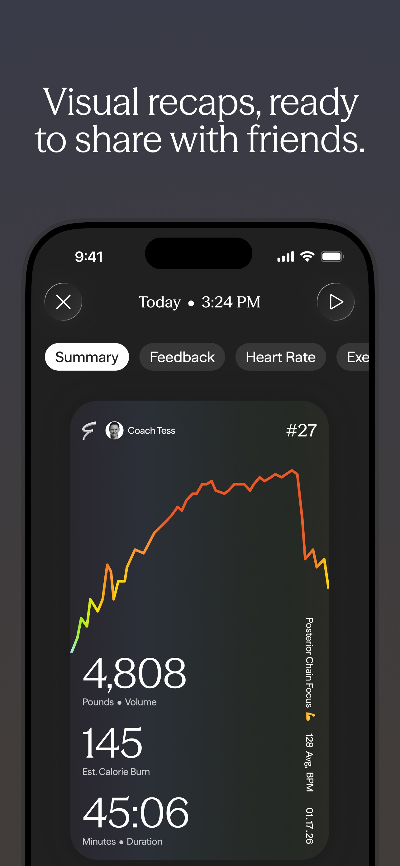Future Pro App Store screenshot 7: Visual recaps, ready to share with friends.