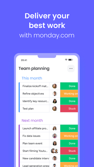 monday.com App Store screenshot: listing design